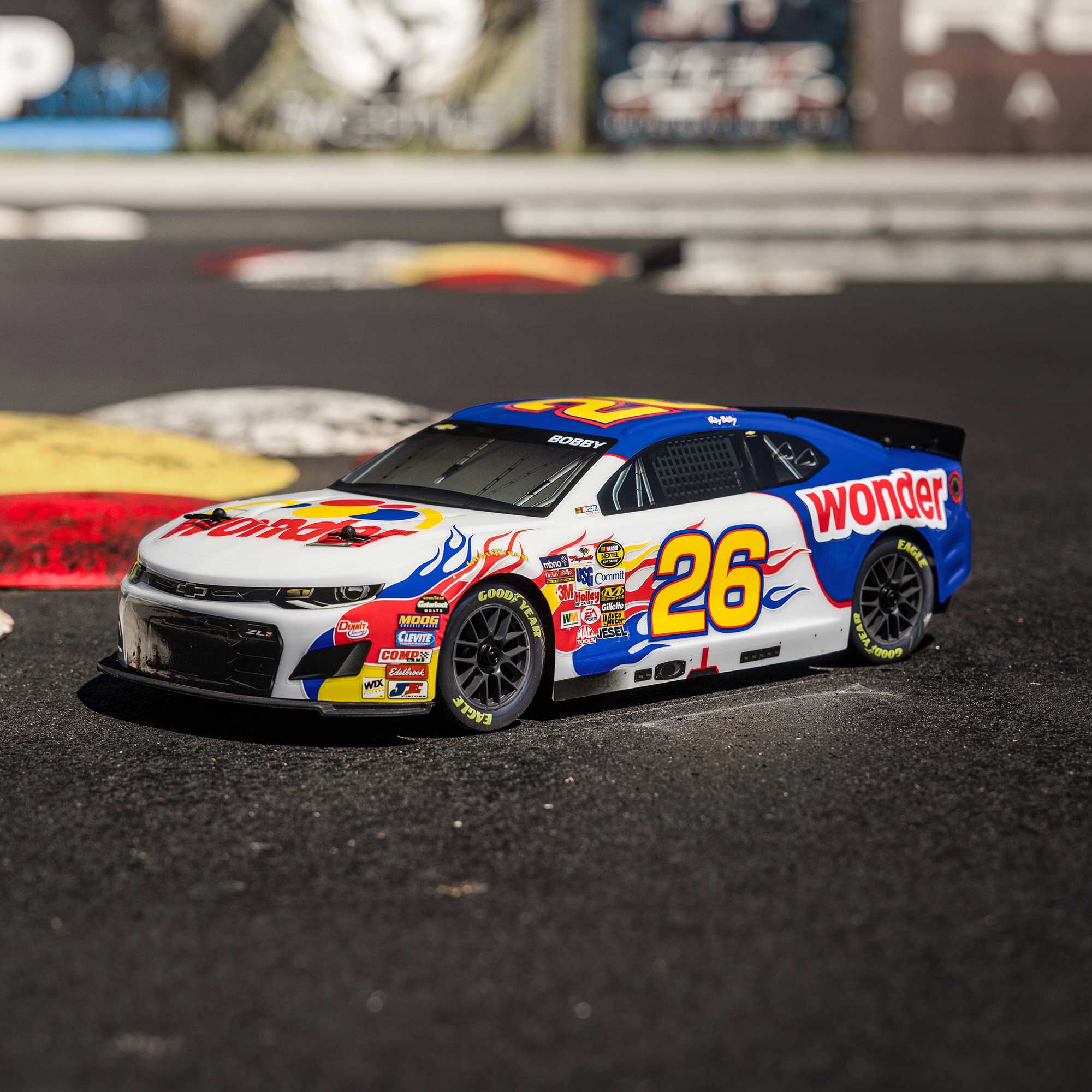 Losi 1:12 NASCAR RC Race Car Ricky Bobby No. 26 2026 Wonder Bread Chevrolet ZL1 2S AWD RTR Brushed On-Road-LOSF1122626