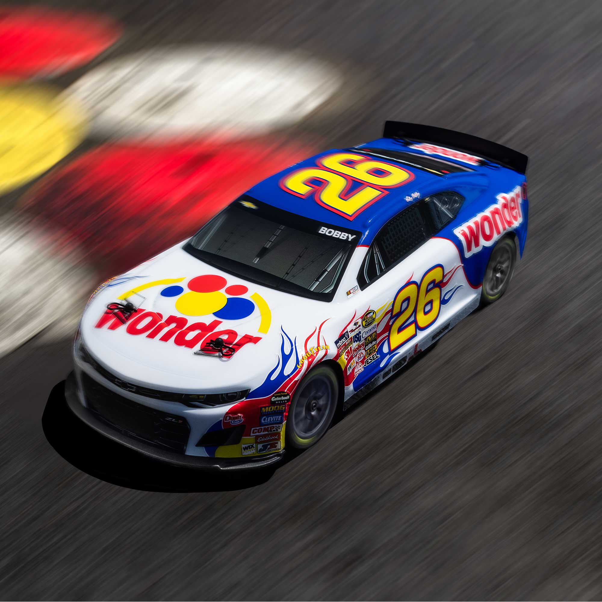 Losi 1:12 NASCAR RC Race Car Ricky Bobby No. 26 2026 Wonder Bread Chevrolet ZL1 2S AWD RTR Brushed On-Road-LOSF1122626