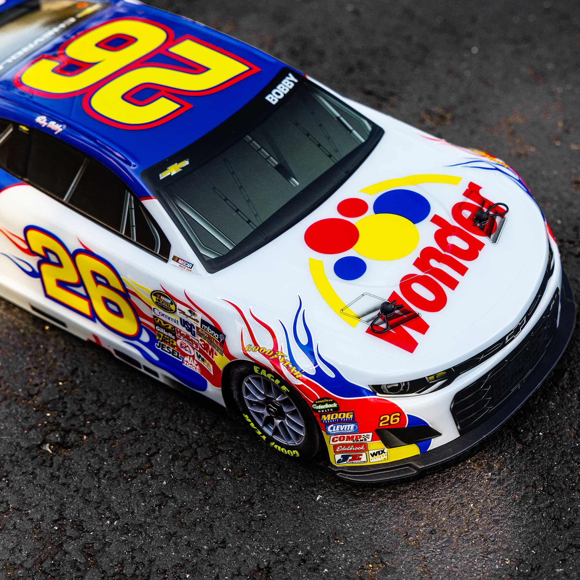 Losi 1:12 NASCAR RC Race Car Ricky Bobby No. 26 2026 Wonder Bread Chevrolet ZL1 2S AWD RTR Brushed On-Road-LOSF1122626