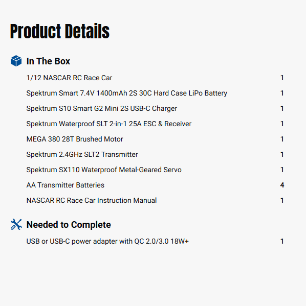 Losi 1:12 NASCAR RC Race Car Ricky Bobby No. 26 2026 Wonder Bread Chevrolet ZL1 2S AWD RTR Brushed On-Road-LOSF1122626
