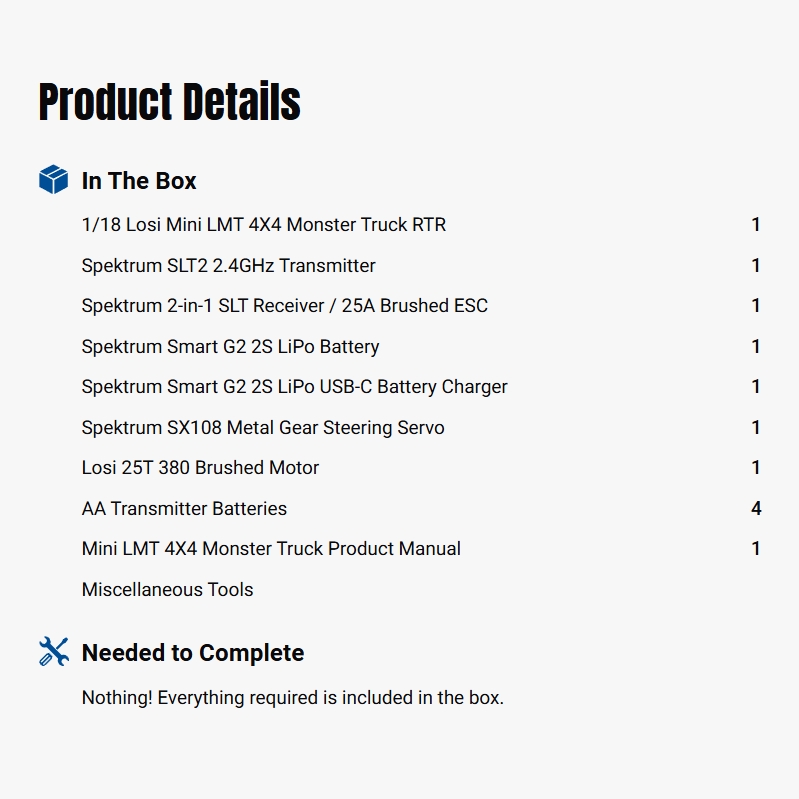 Losi 1:18 Mini LMT Grave Digger 2S 4X4 RTR Brushed Monster Truck w/Battery & Charger, Green&Blue