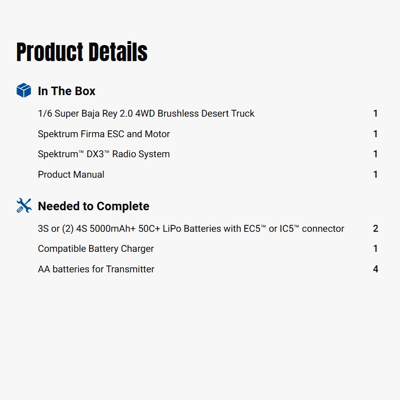 Losi 1:6 Super Baja Rey King Shocks 8S 4X4 RTR Brushless Desert Truck, Yellow