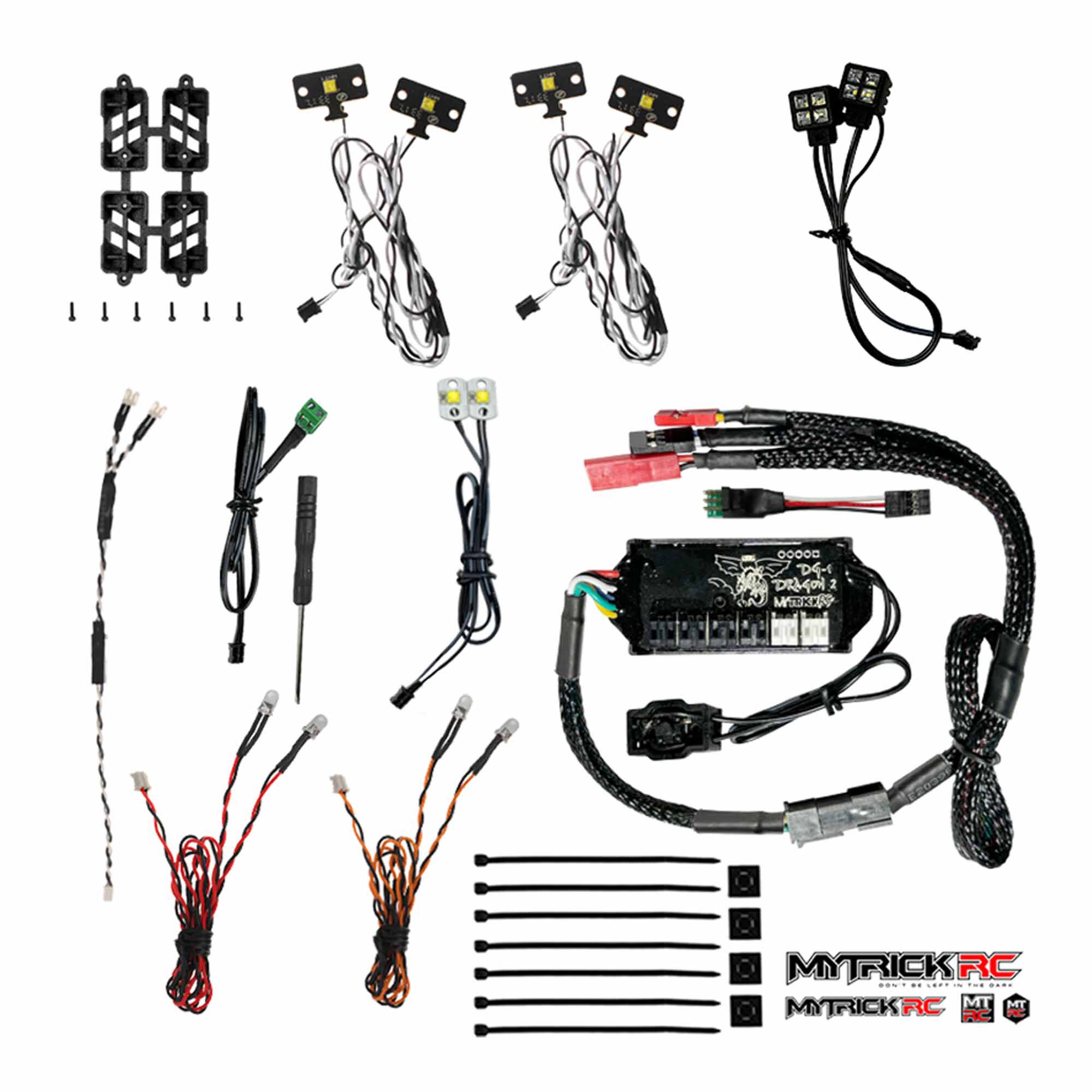 MyTrickRC, Inc. DG-1 Dragon II Deluxe Off-Road Light Kit, 1:10 Axial SCX10 III Jeep CJ-7-MYKAX23