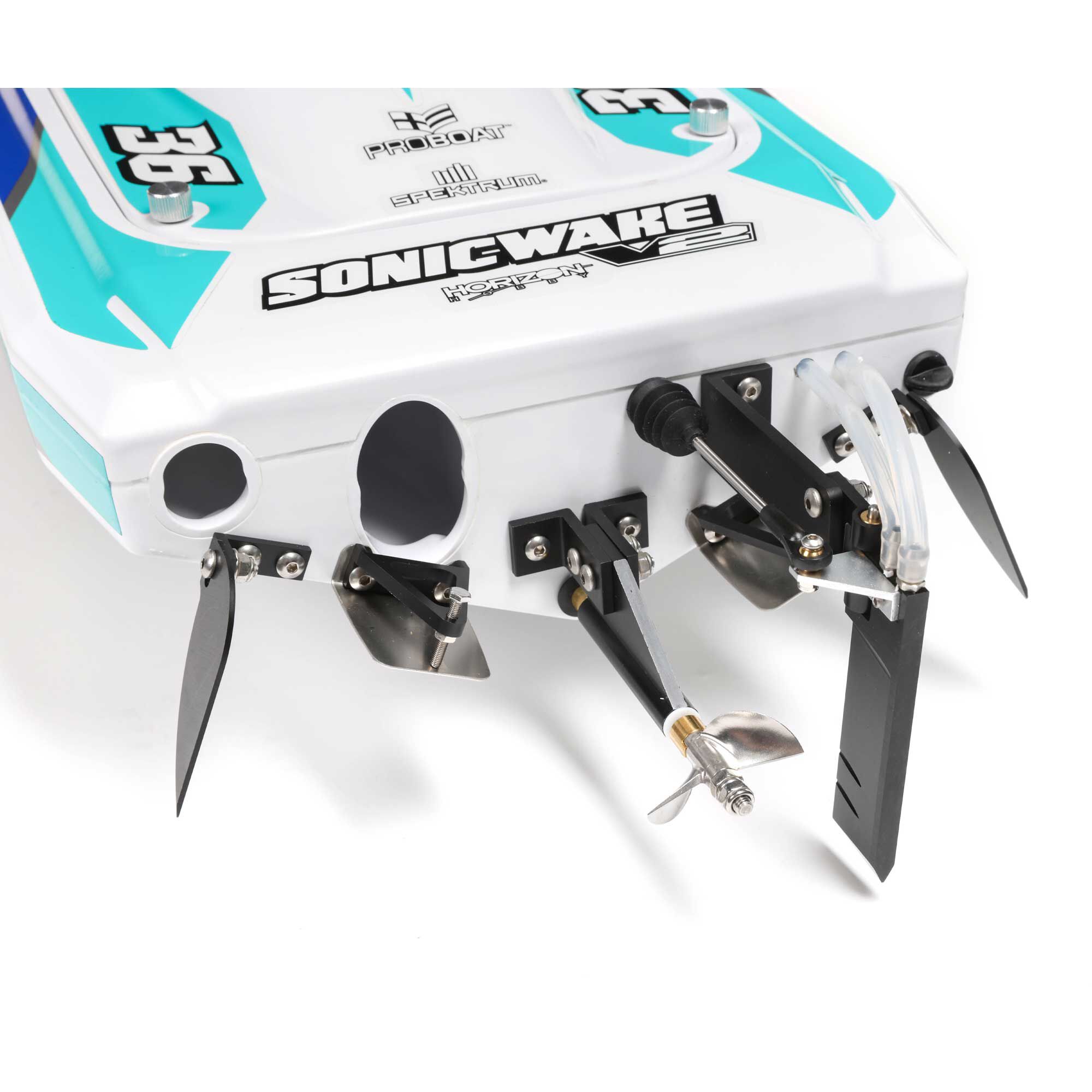 Pro Boat Sonicwake V2 36" Self-Righting Brushless Deep-V RTR RC Boats, Black&White