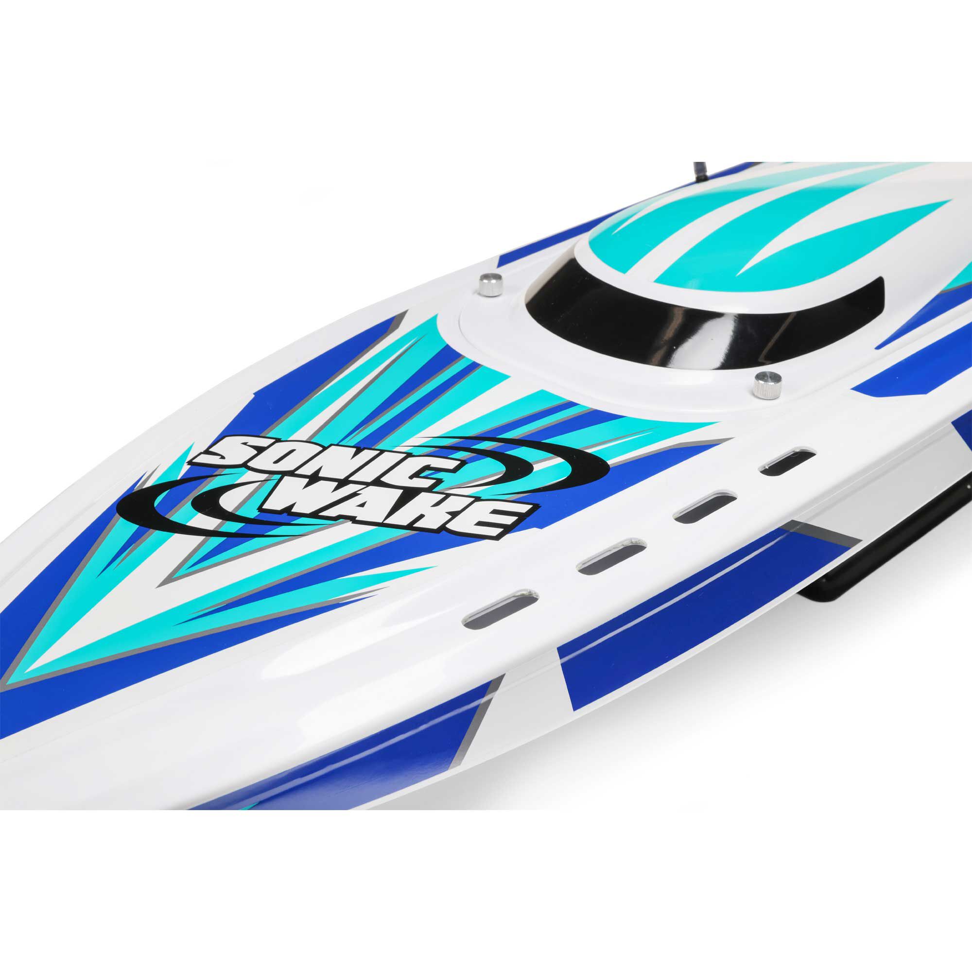 Pro Boat Sonicwake V2 36" Self-Righting Brushless Deep-V RTR RC Boats, Black&White