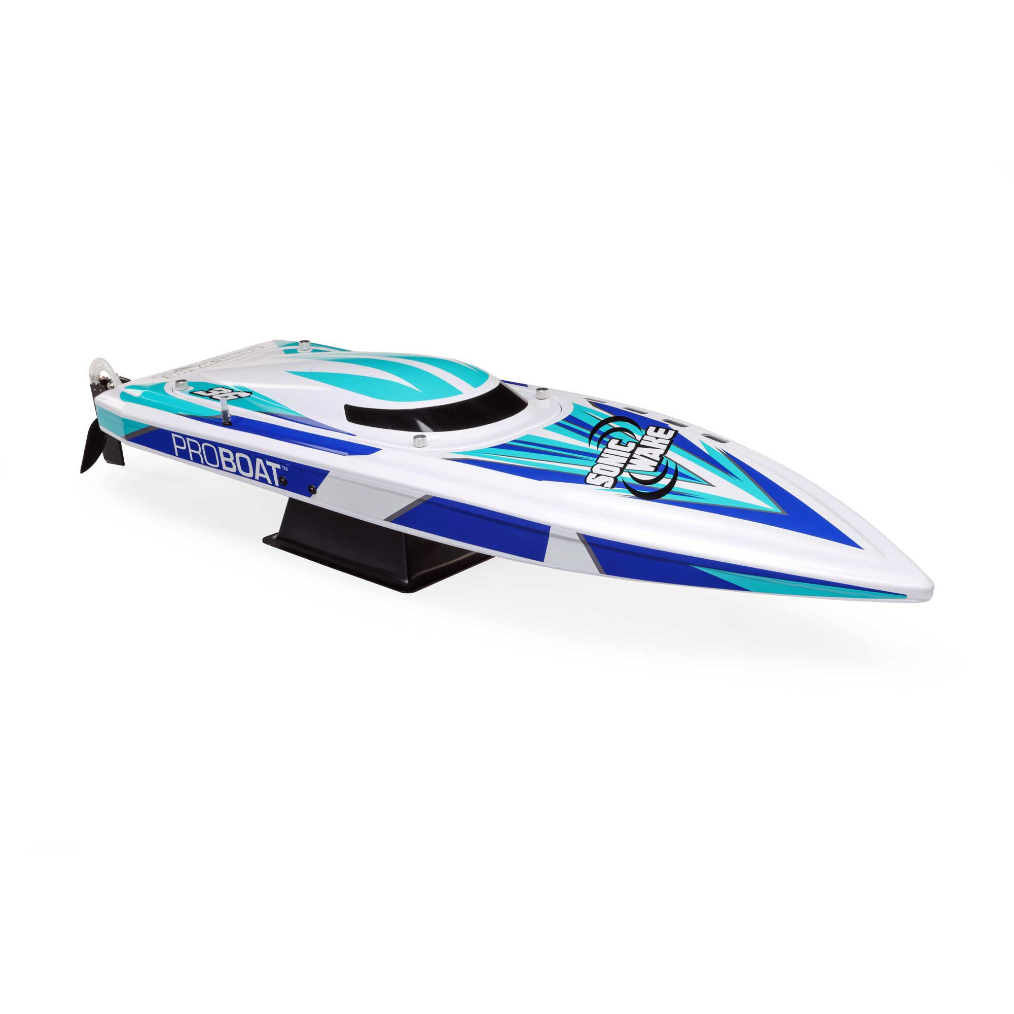 Pro Boat Sonicwake V2 36" Self-Righting Brushless Deep-V RTR RC Boats, Black&White