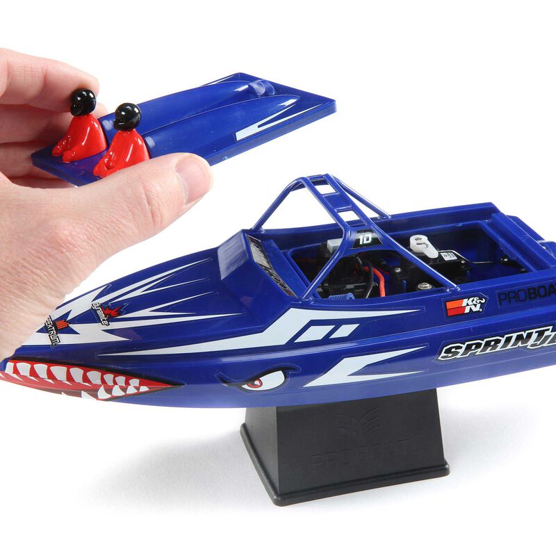 Pro Boat Sprintjet 9" Self-Righting Deep-V Jet Boat Brushed RTR, Silver&Blue