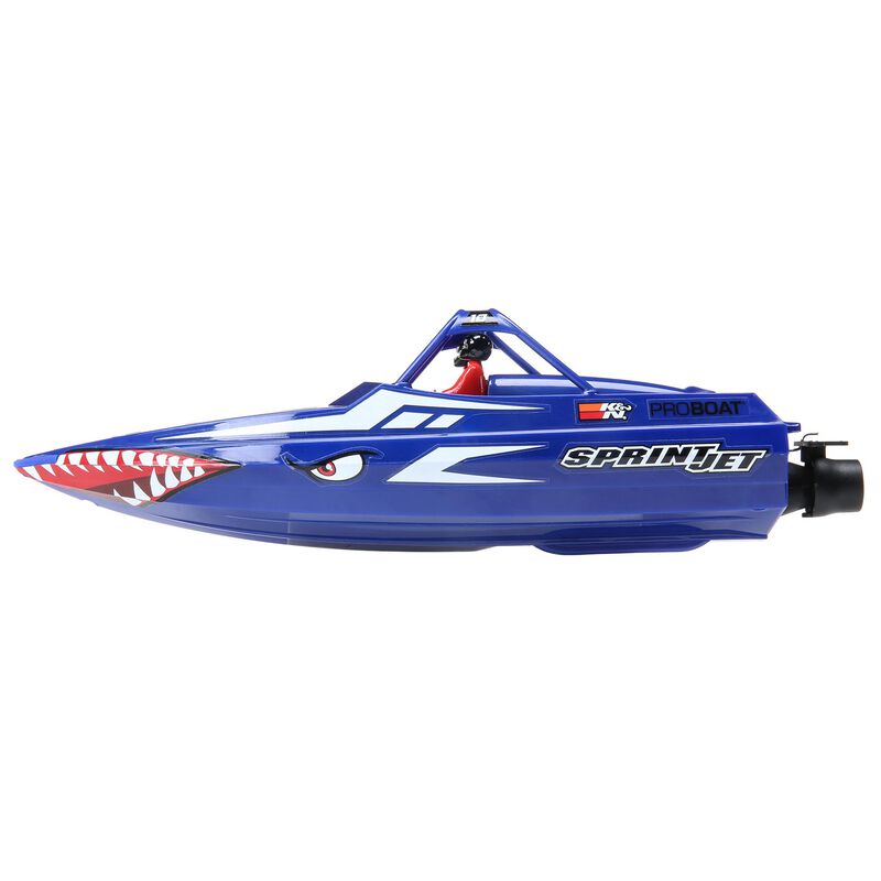 Pro Boat Sprintjet 9" Self-Righting Deep-V Jet Boat Brushed RTR, Silver&Blue