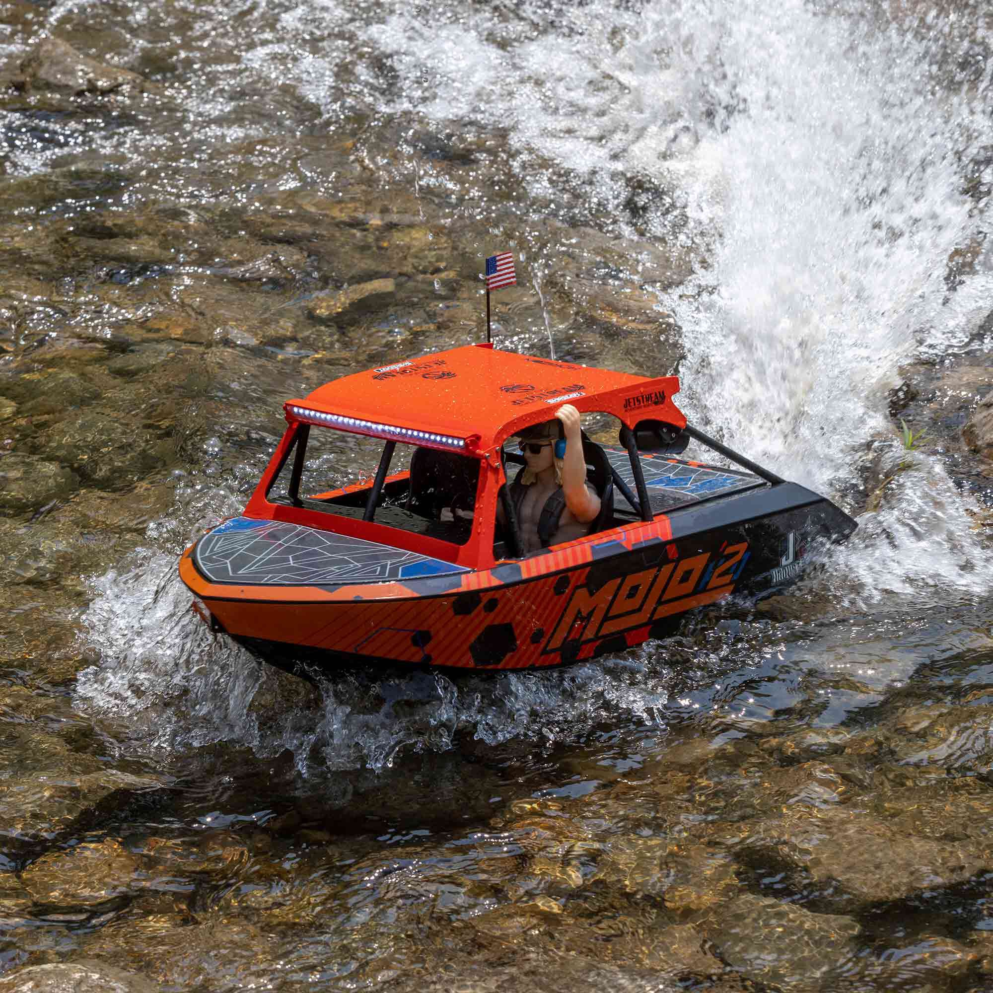 Pro Boat 1:6 24" Jetstream Jet Boat RTR RC Boat, Shreddy-Black&Mojo-Orange