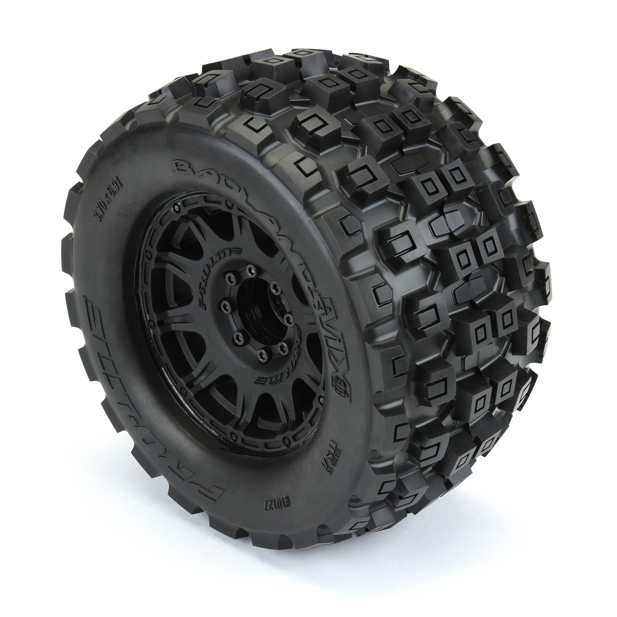 Pro-Line Racing 1:8 Badlands MX38 F/R 3.8" MT Tires Mounted 17mm Black Raid (2)-PRO1012710
