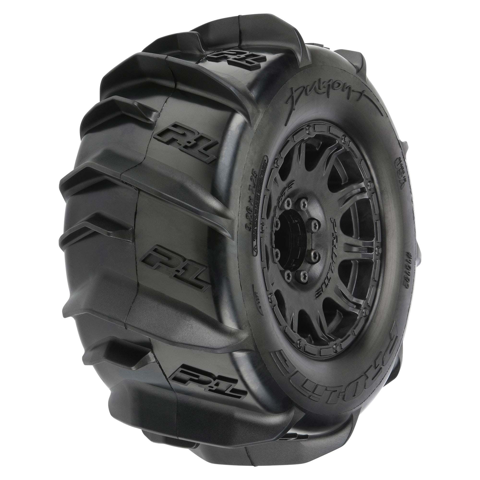 Pro-Line Racing 1:8 Dumont F/R 3.8" MT Tires Mounted 17mm Black Raid (2)-PRO1019210