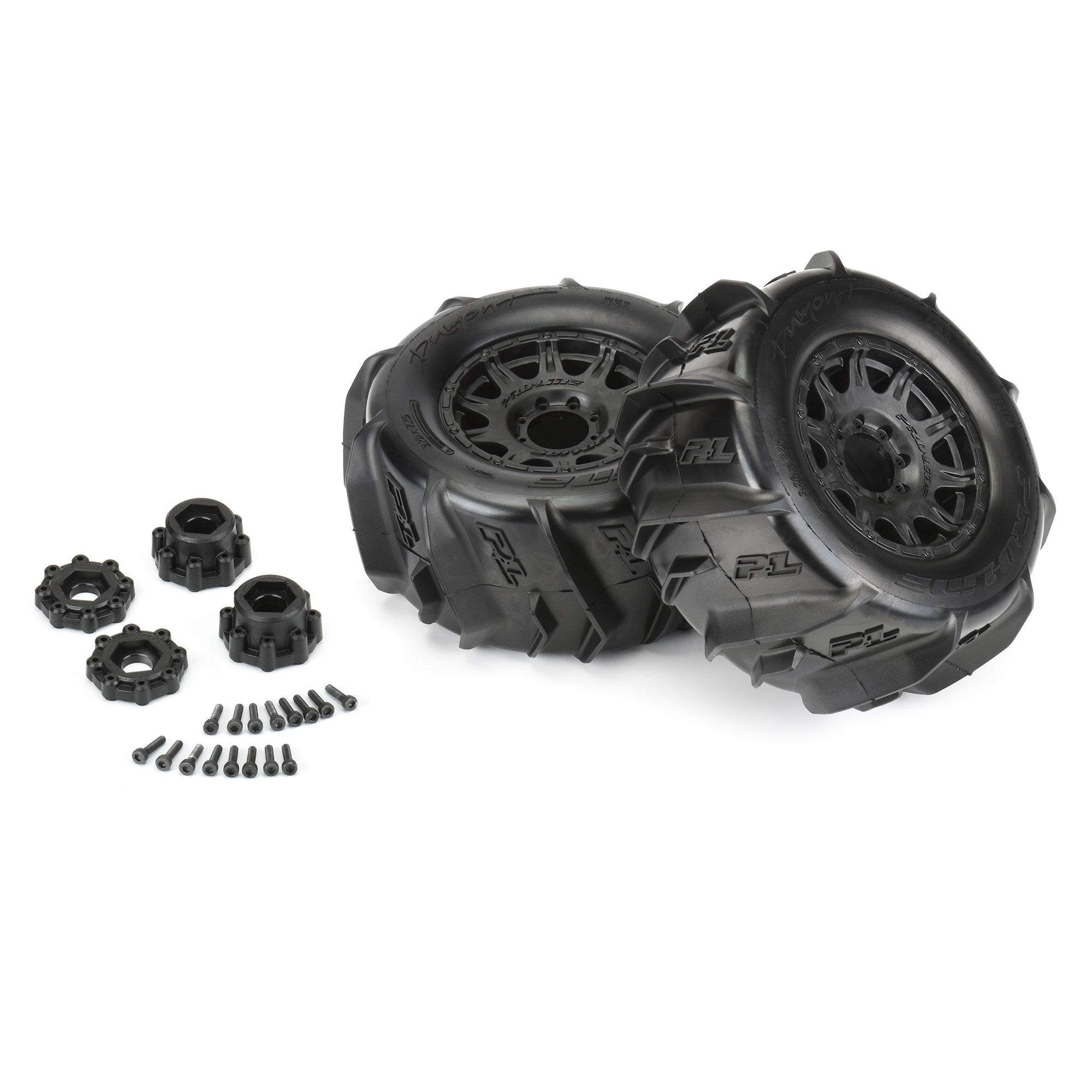Pro-Line Racing 1:8 Dumont F/R 3.8" MT Tires Mounted 17mm Black Raid (2)-PRO1019210