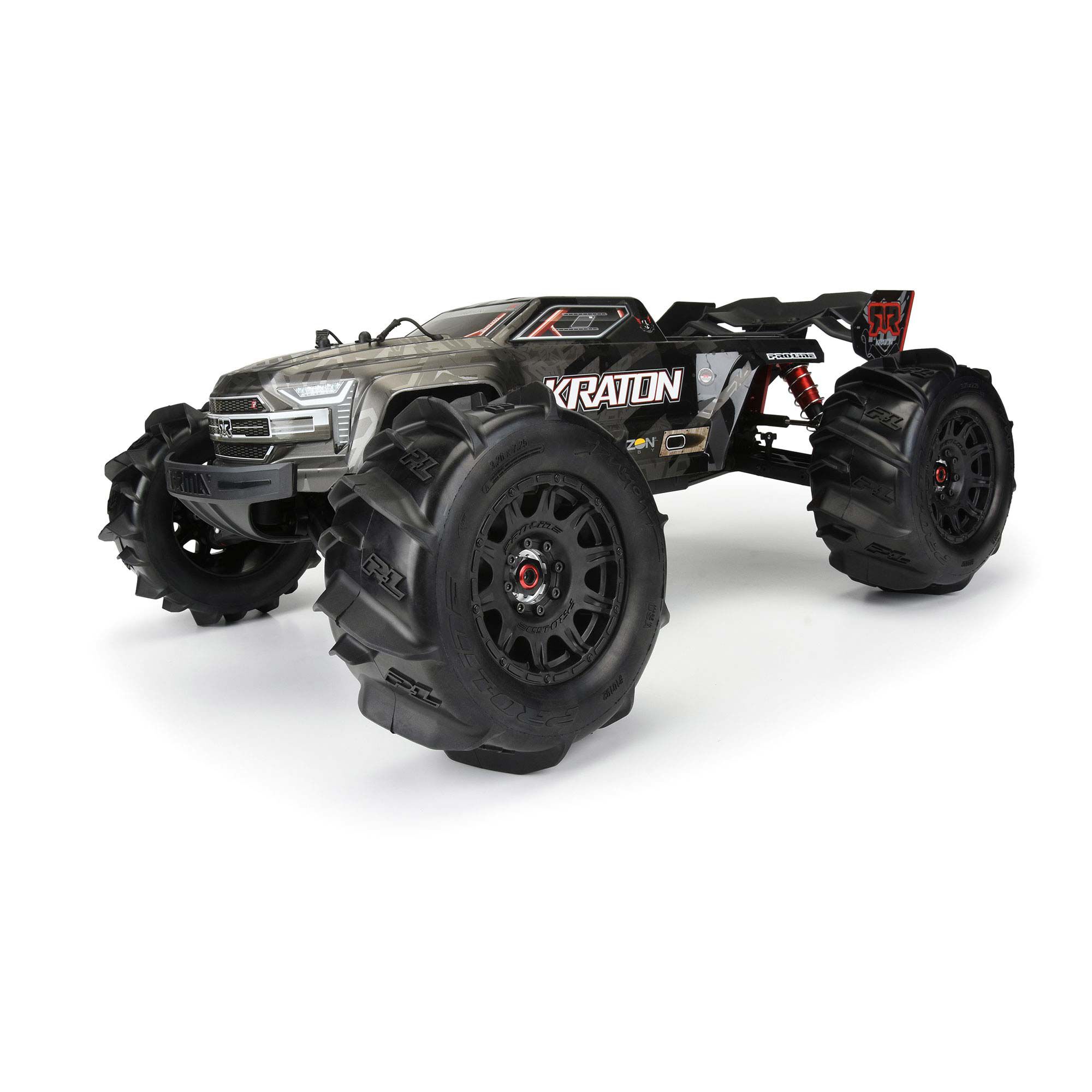Pro-Line Racing 1:8 Dumont F/R 3.8" MT Tires Mounted 17mm Black Raid (2)-PRO1019210
