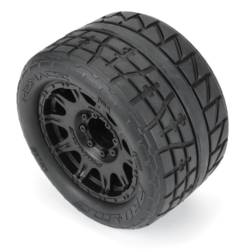 Pro-Line Racing 1/8 Menace HP BELTED F/R 3.8" MT Tires Mounted 17mm Black Raid (2)-PRO1020610