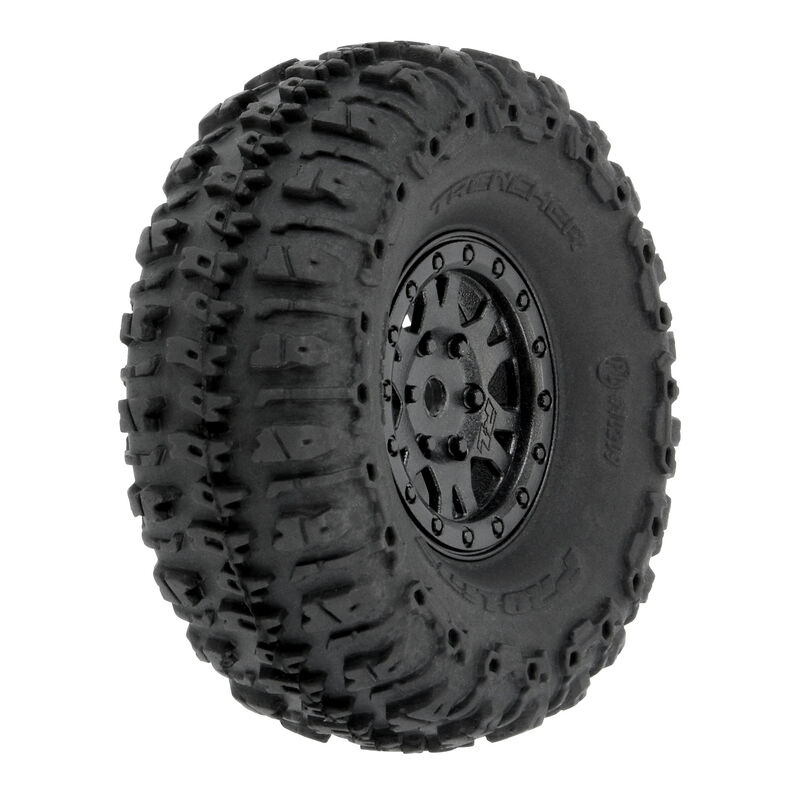 Pro-Line Racing 1/24 Trencher F/R 1.0" Tires Mounted 7mm Black Impulse (4): SCX24-PRO1020910