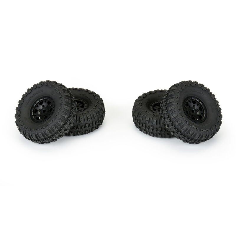 Pro-Line Racing 1/24 Trencher F/R 1.0" Tires Mounted 7mm Black Impulse (4): SCX24-PRO1020910