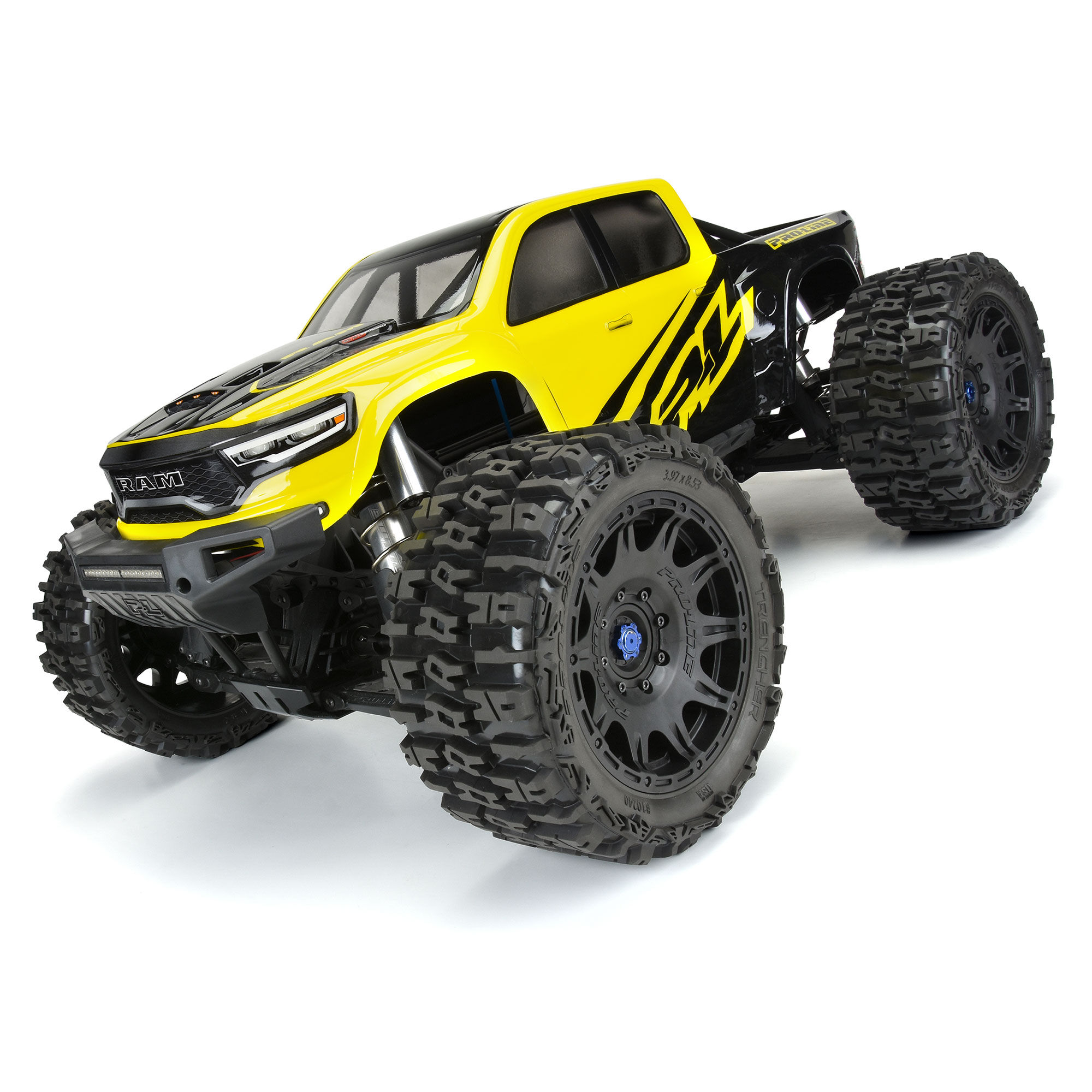 Pro-Line Racing 1:6 Trencher F/R 5.7” Tires Mounted 24mm Black Raid 8x48 Hex (2)-PRO1024010