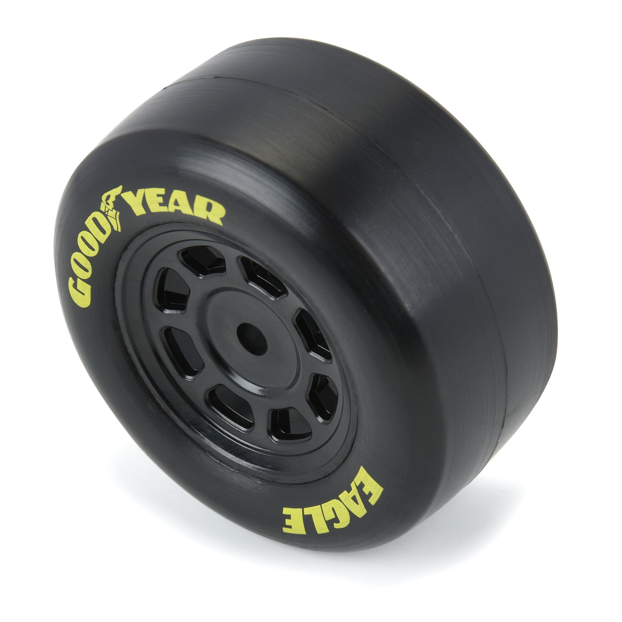 Pro-Line Racing 1:12 Goodyear Eagle Truck/Retro Tire F/R MTD Blk Wheels (4): NASCAR-PRO1025910