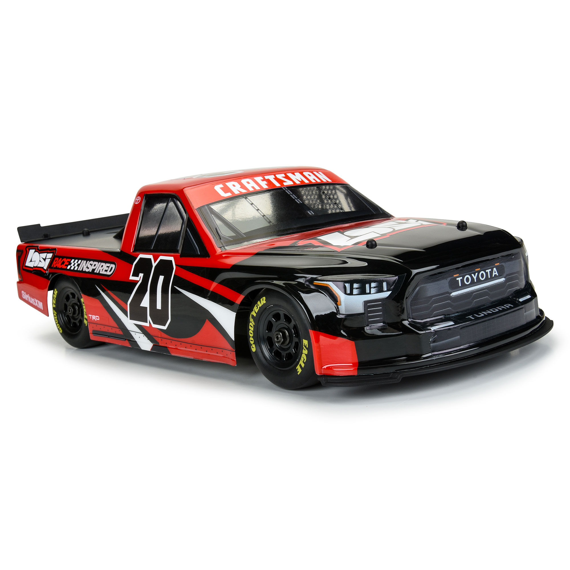 Pro-Line Racing 1:12 Goodyear Eagle Truck/Retro Tire F/R MTD Blk Wheels (4): NASCAR-PRO1025910