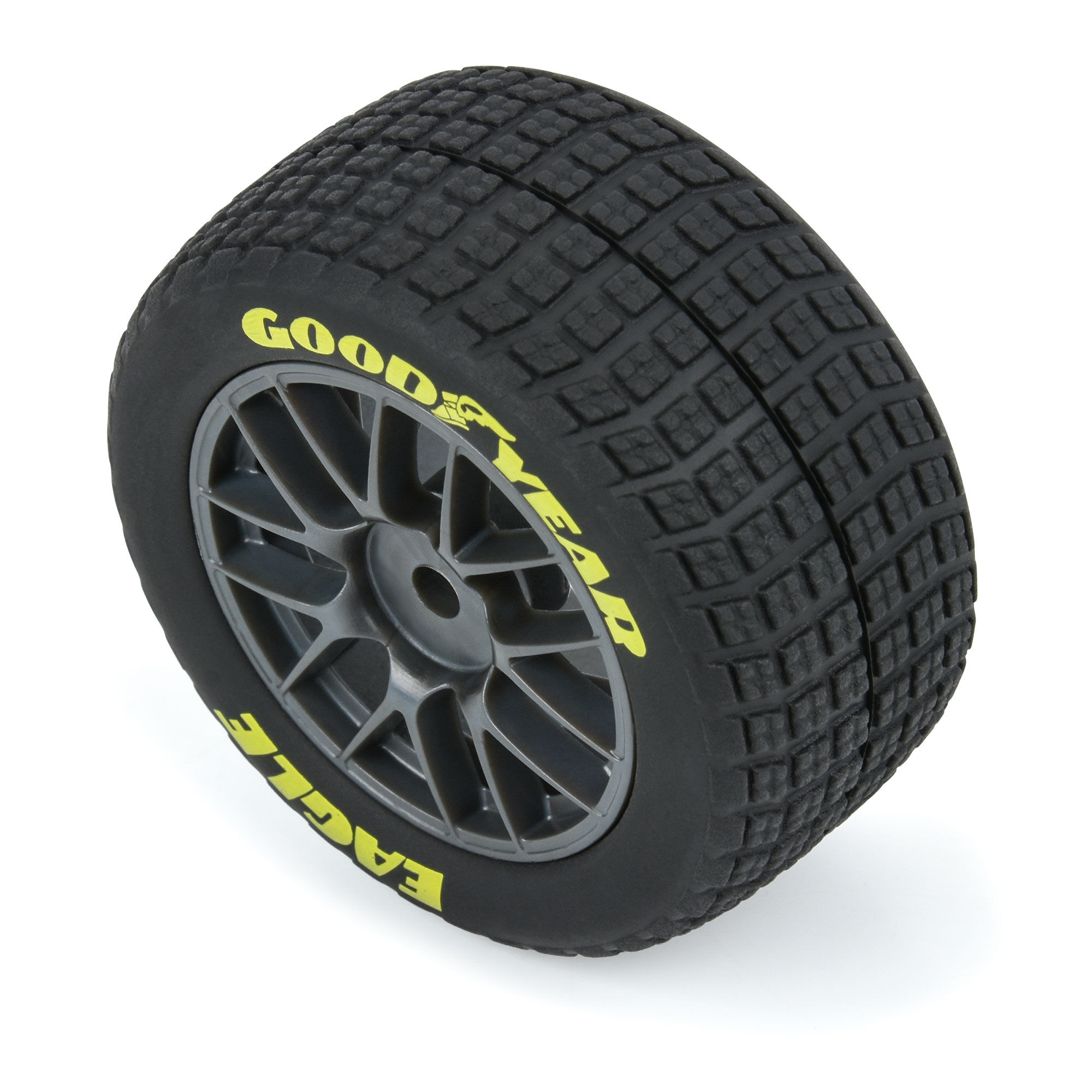 Pro-Line Racing 1:12 Goodyear Eagle Dirt Tire F/R MTD Gray Wheels (4): Losi NASCAR-PRO1030310