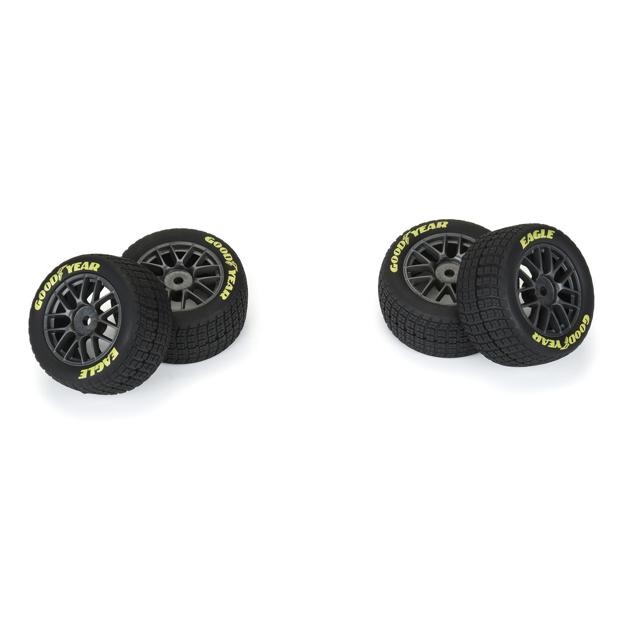 Pro-Line Racing 1:12 Goodyear Eagle Dirt Tire F/R MTD Gray Wheels (4): Losi NASCAR-PRO1030310