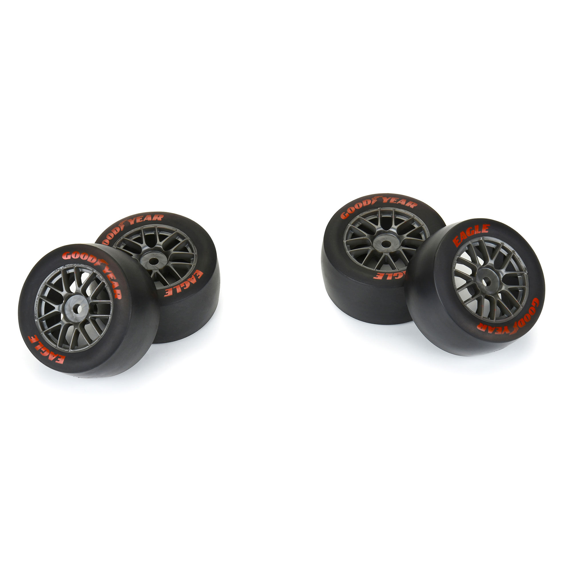 Pro-Line Racing 1:12 Goodyear Eagle Option Tire F/R MTD Gray Wheels (4): Losi NASCAR-PRO1030410