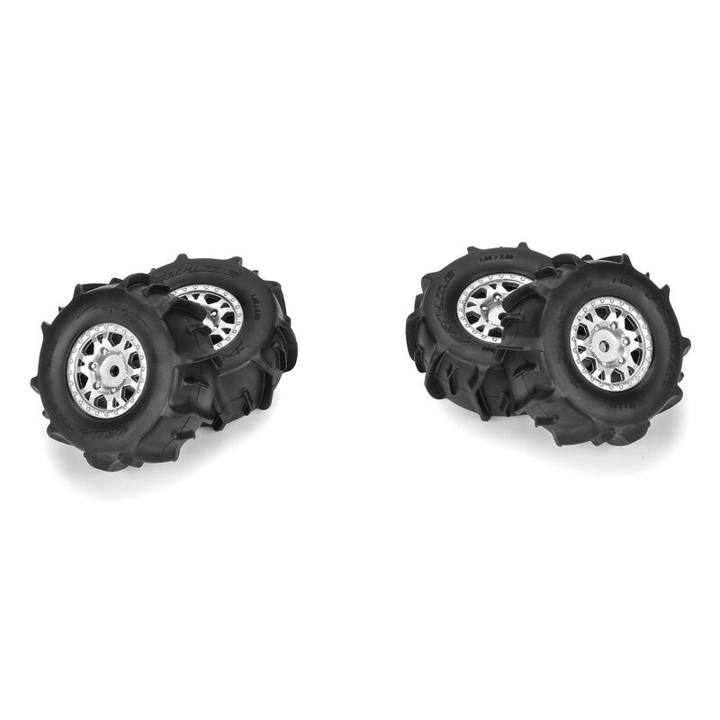 Pro-Line Racing 1/16 Dumont F/R Tires MTD 12mm Silver Impulse (4): Mojave GROM