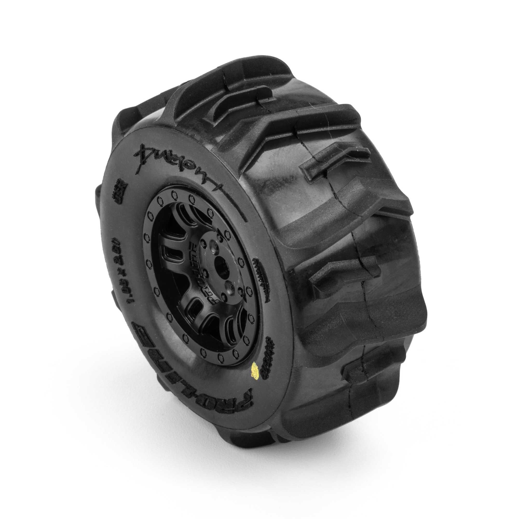 Pro-Line Racing 1:16 Dumont Front/Rear Paddle Tires Mounted 12mm Black Split Six (4): ARRMA MOJAVE GROM-PRO1030911