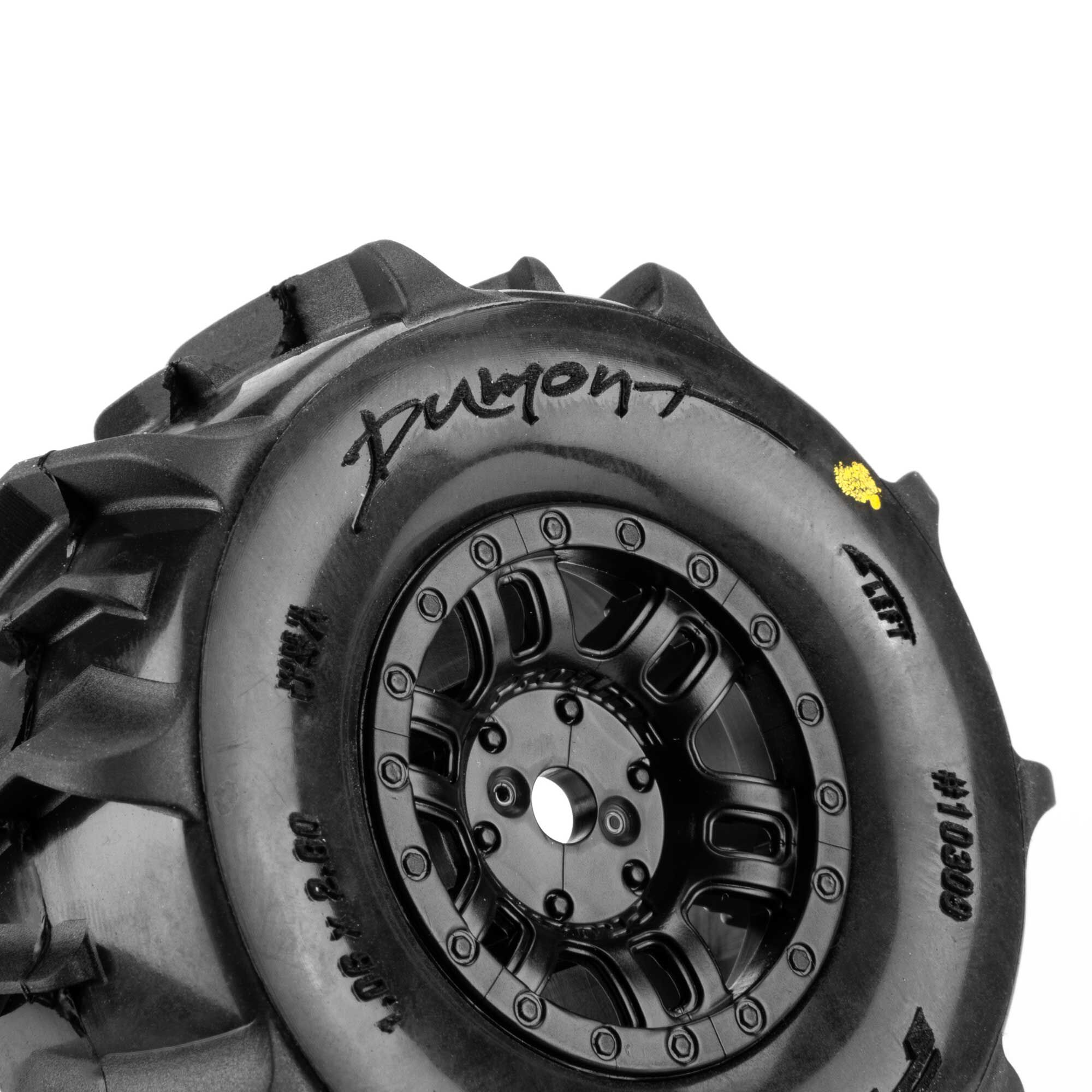 Pro-Line Racing 1:16 Dumont Front/Rear Paddle Tires Mounted 12mm Black Split Six (4): ARRMA MOJAVE GROM-PRO1030911