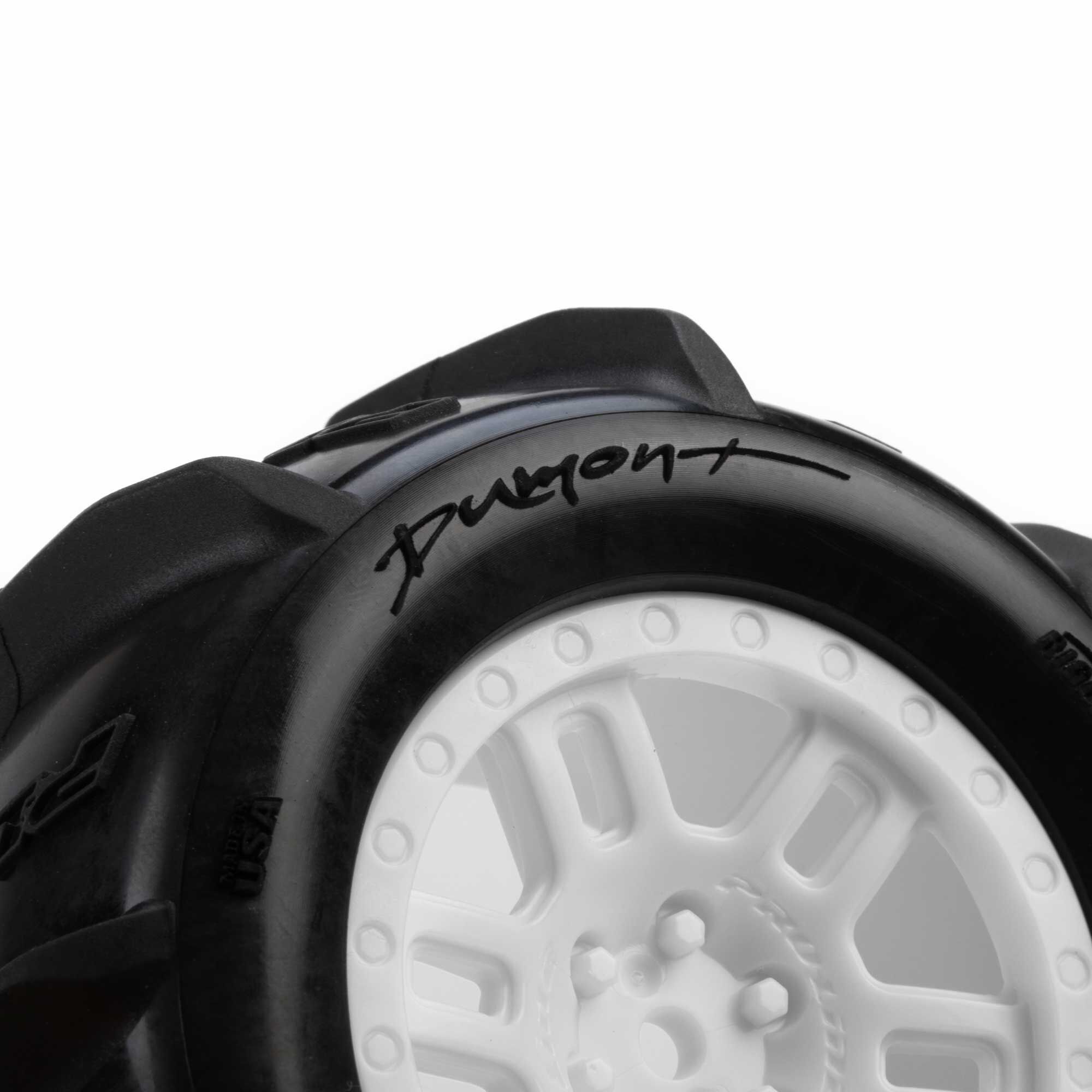 Pro-Line Racing 1:16 Dumont Front/Rear Paddle Tires Mounted 12mm White Split Six (2): ARRMA MINI KRATON-PRO1031213