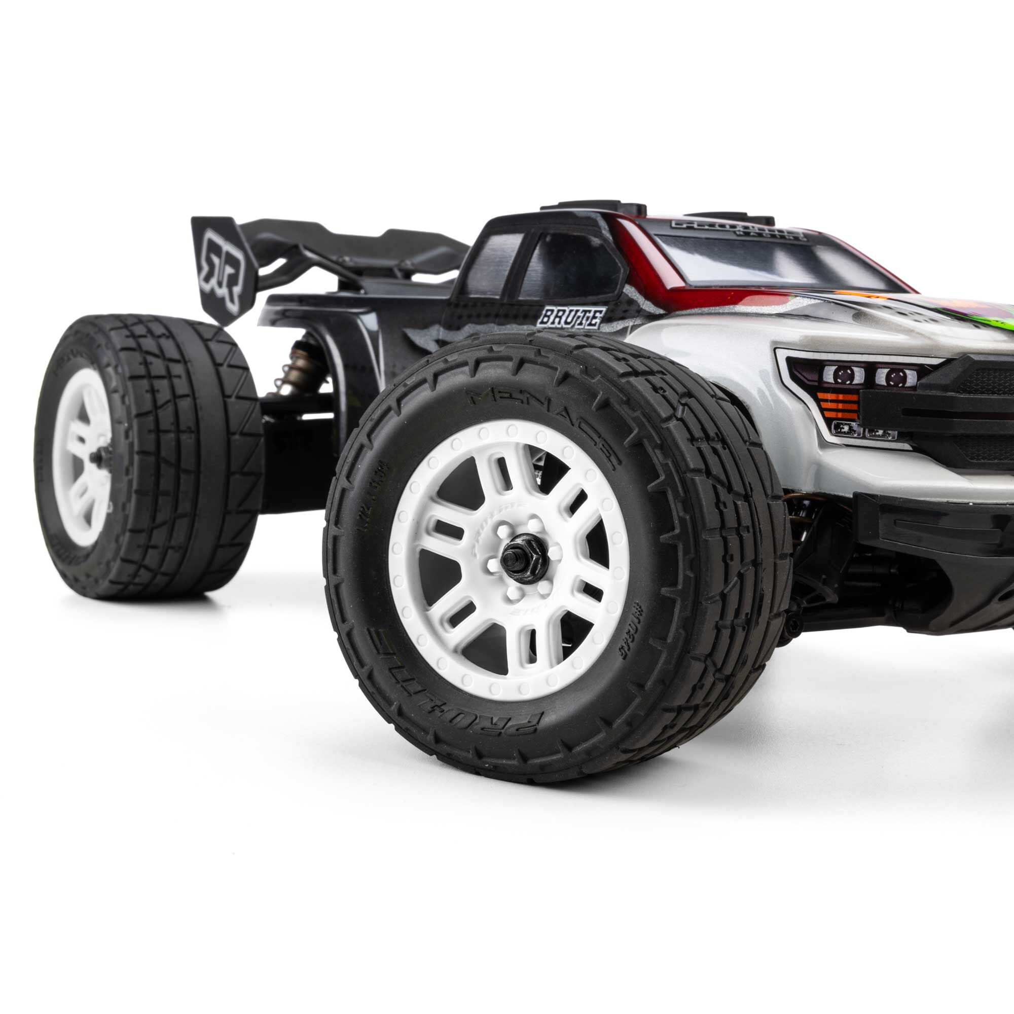 Pro-Line Racing 1:16 Menace Front/Rear Street Tires Mounted 12mm White Split Six (2): ARRMA MINI KRATON-PRO1034513