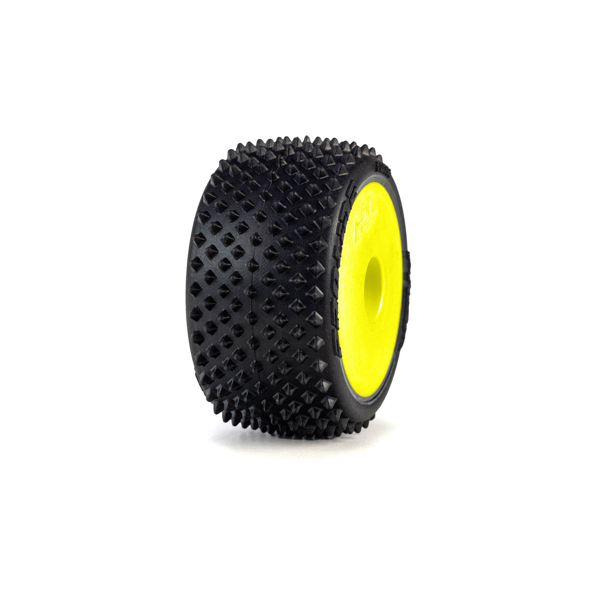 1/28 Prism Front/Rear Carpet Tires Mounted 7mm, Yellow (4): Losi Micro-T