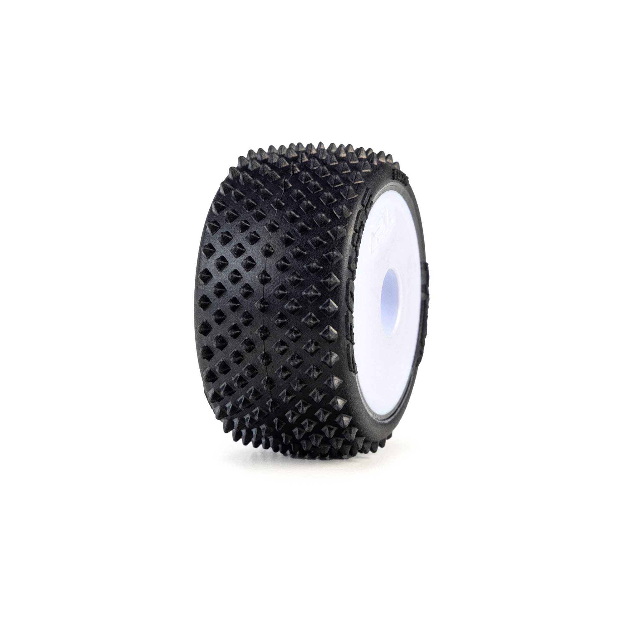 1/28 Prism Front/Rear Carpet Tires Mounted 7mm, White (4): Losi Micro-T