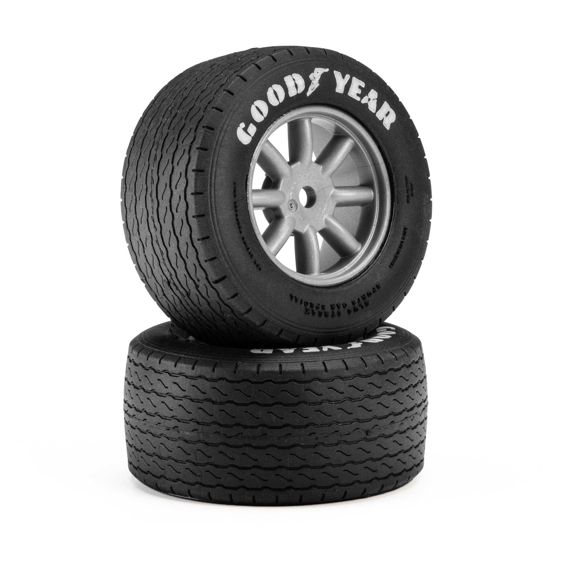 Pro-Line Racing 1:12 Goodyear Blue Streak VTA Front Tires Mounted 8mm Gray Wheels (2): Losi NASCAR® Race Car-PRO1036310