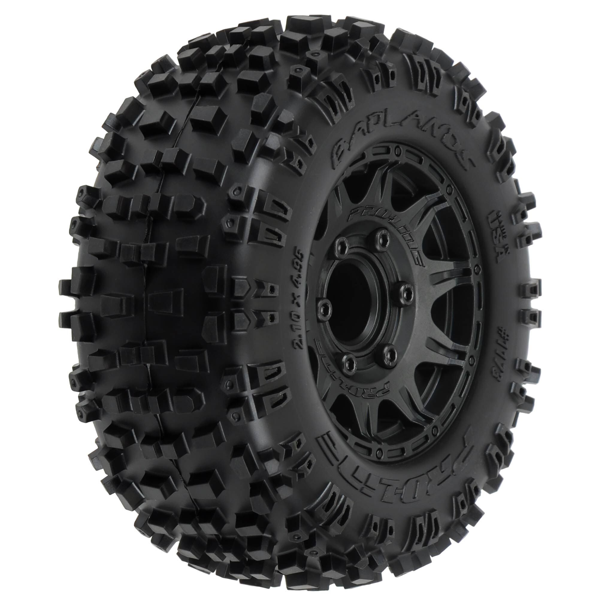 Pro-Line Racing 1:10 Badlands F/R 2.8" MT Tires Mounted 12mm/14mm Black Raid (2)-PRO117310