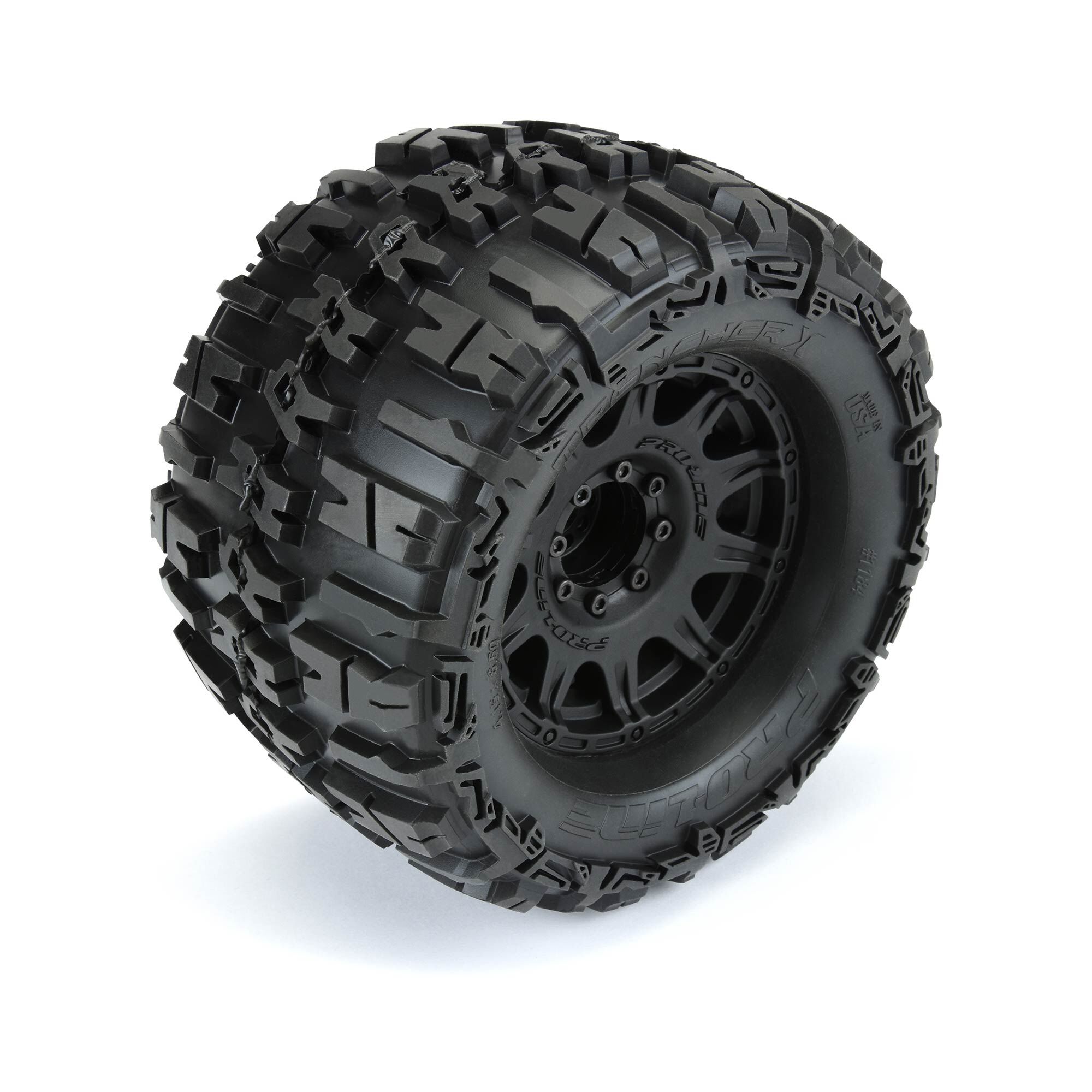 Pro-Line Racing 1:8 Trencher X F/R 3.8" MT Tires Mounted 17mm Black Raid (2)-PRO118410