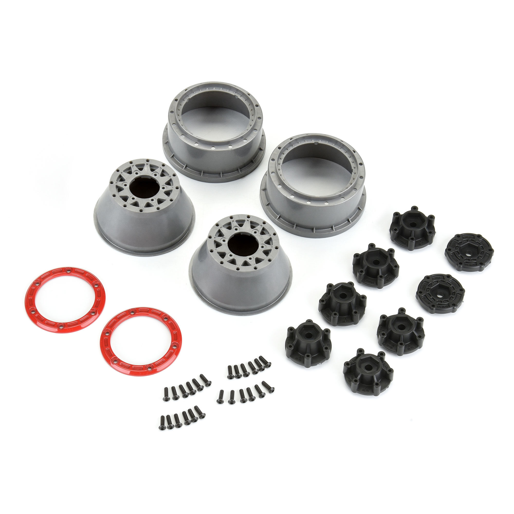 Pro-Line Racing 1:10 Raid Bead-Loc F/R 2.2"/3.0" 12 & 14mm SC Wheels (2) Red/Gray