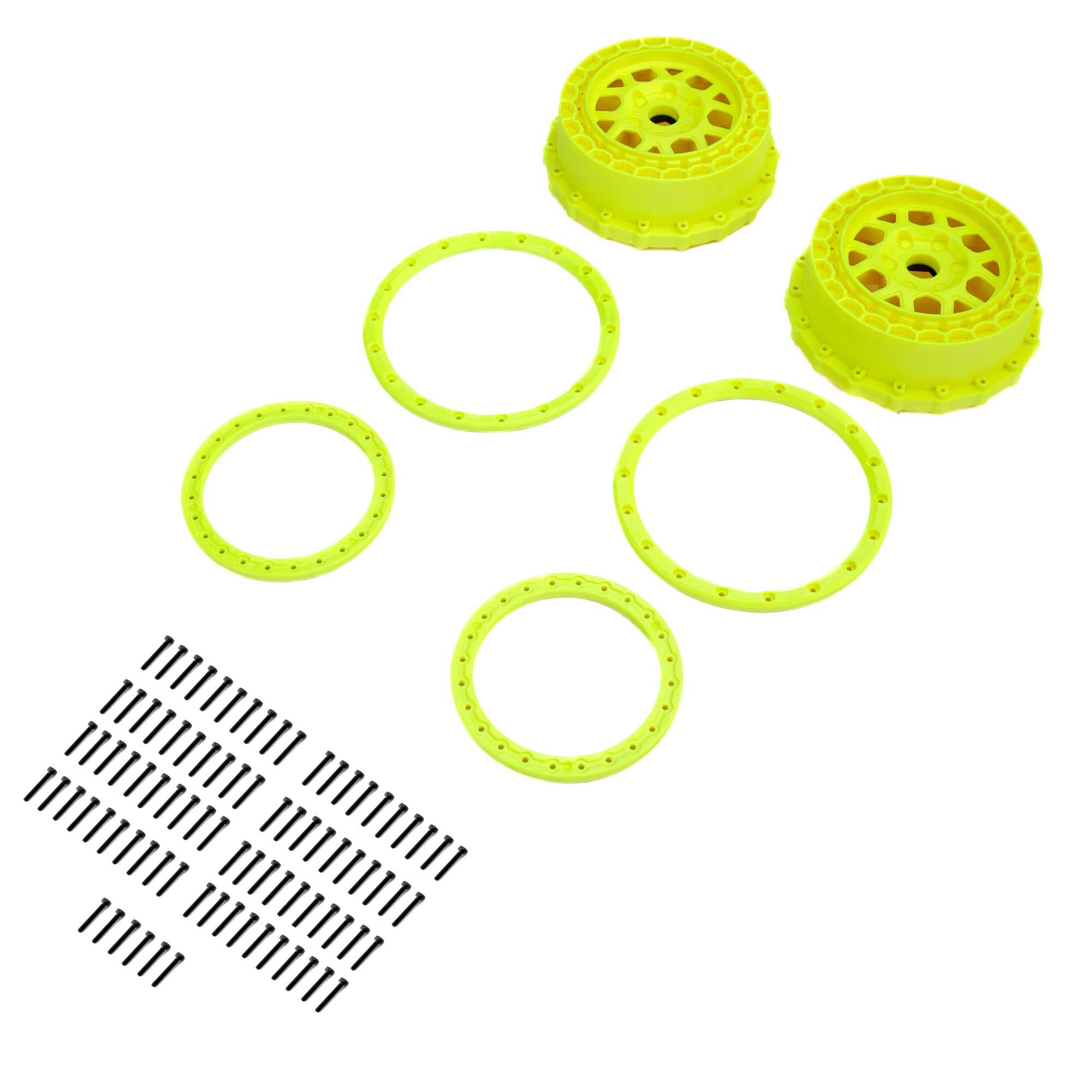 Pro-Line Racing Wheel&Beadlock Set, Yellow (2): 5IVE-T 3.0-PRO287802