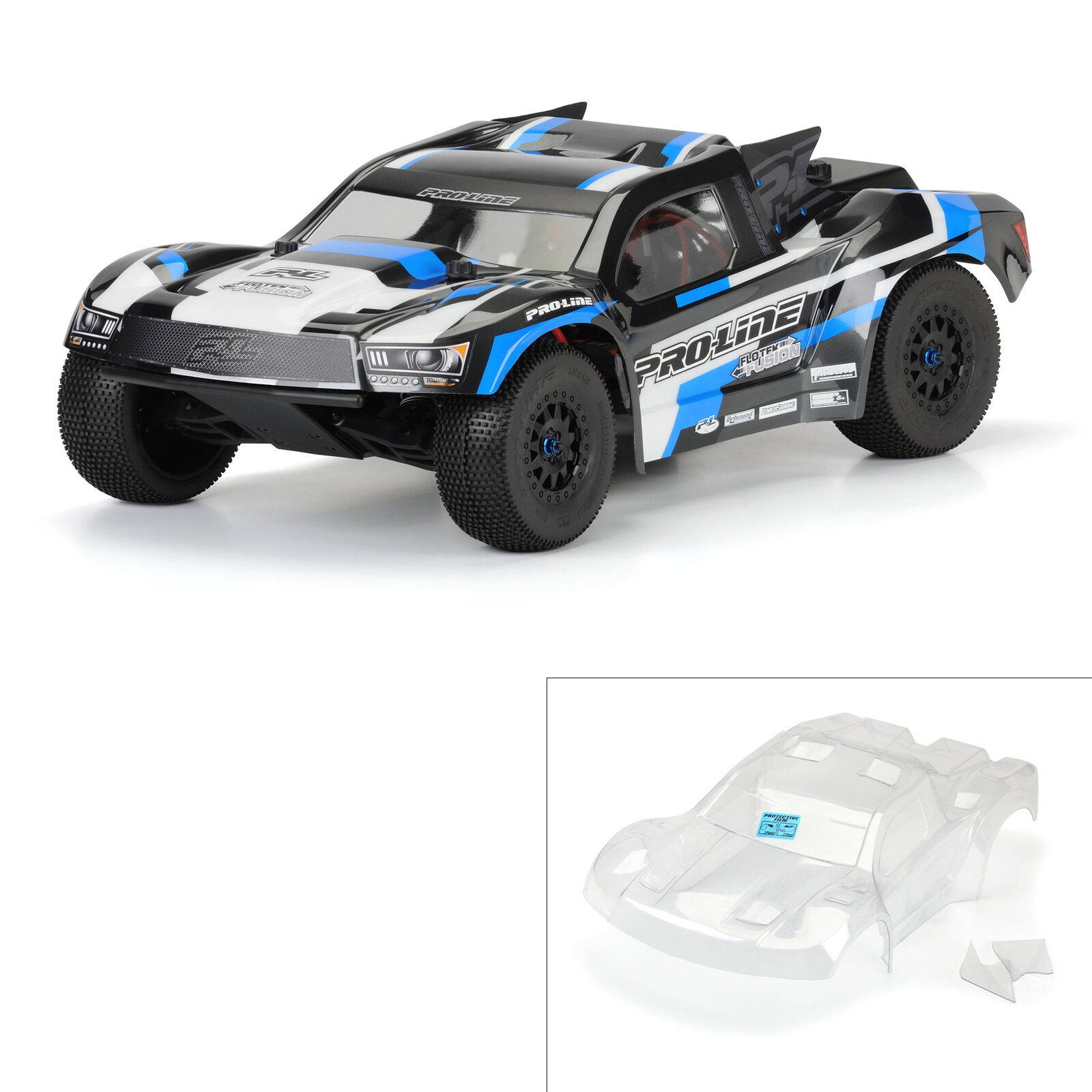Pro-Line Racing 1/10 Pre-Cut Flo-Tek Fusion Clear Body: Short Course-PRO345817