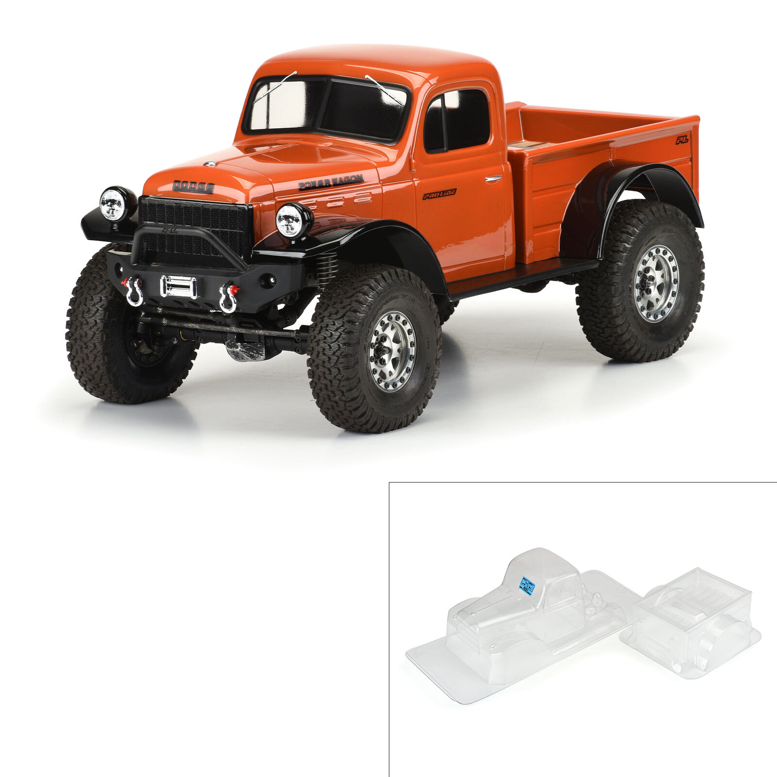 Pro-Line Racing 1/10 1946 Dodge Power Wagon Clear Body 12.3" (313mm) WB Crawlers-PRO349900