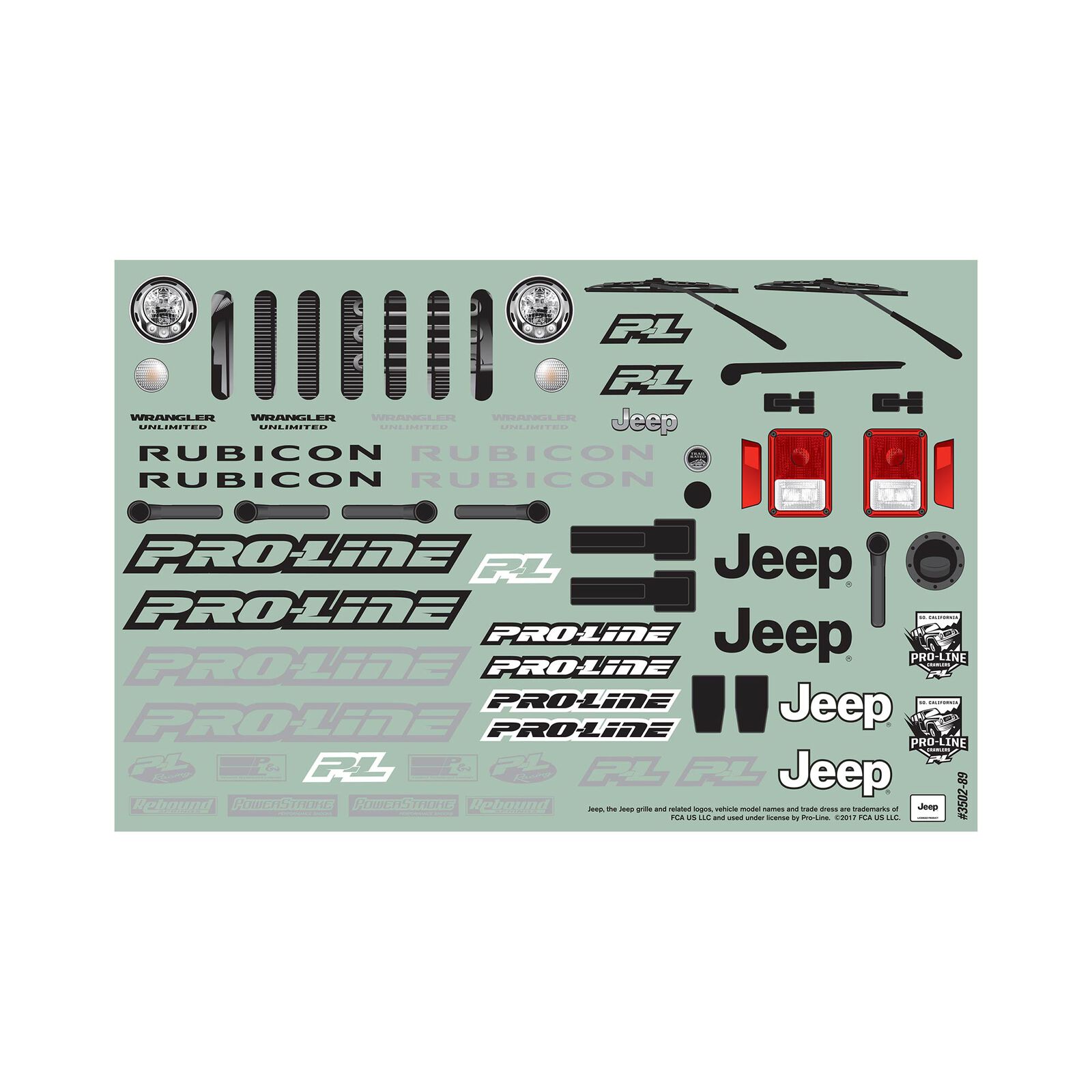 Pro-Line Racing 1/10 Jeep Wrangler Unlimited Rubicon Clr Body 12.8" WB TRX-4-PRO350200