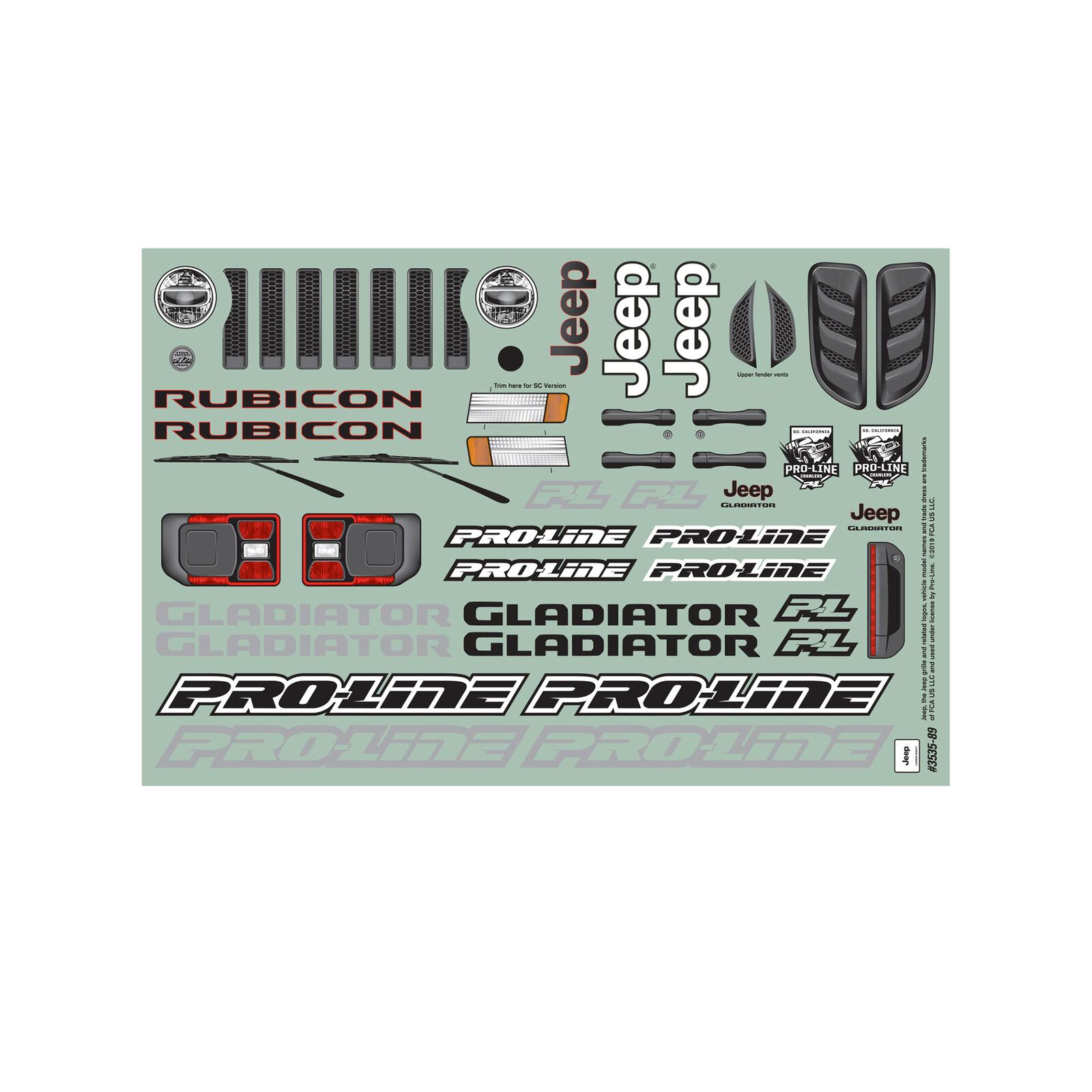 Pro-Line Racing 1/10 2020 Jeep Gladiator Clear Body 12.3" (313mm) Wheelbase Crwlrs-PRO353500