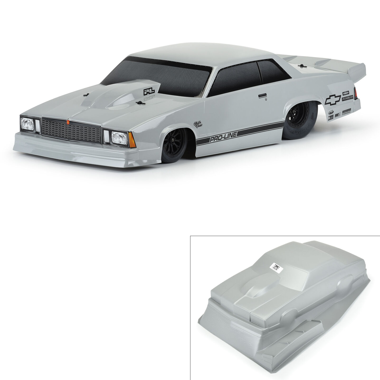 Pro-Line Racing 1/10 1978 Chevrolet Malibu Tough-Color Gray Body: Drag Car-PRO354914