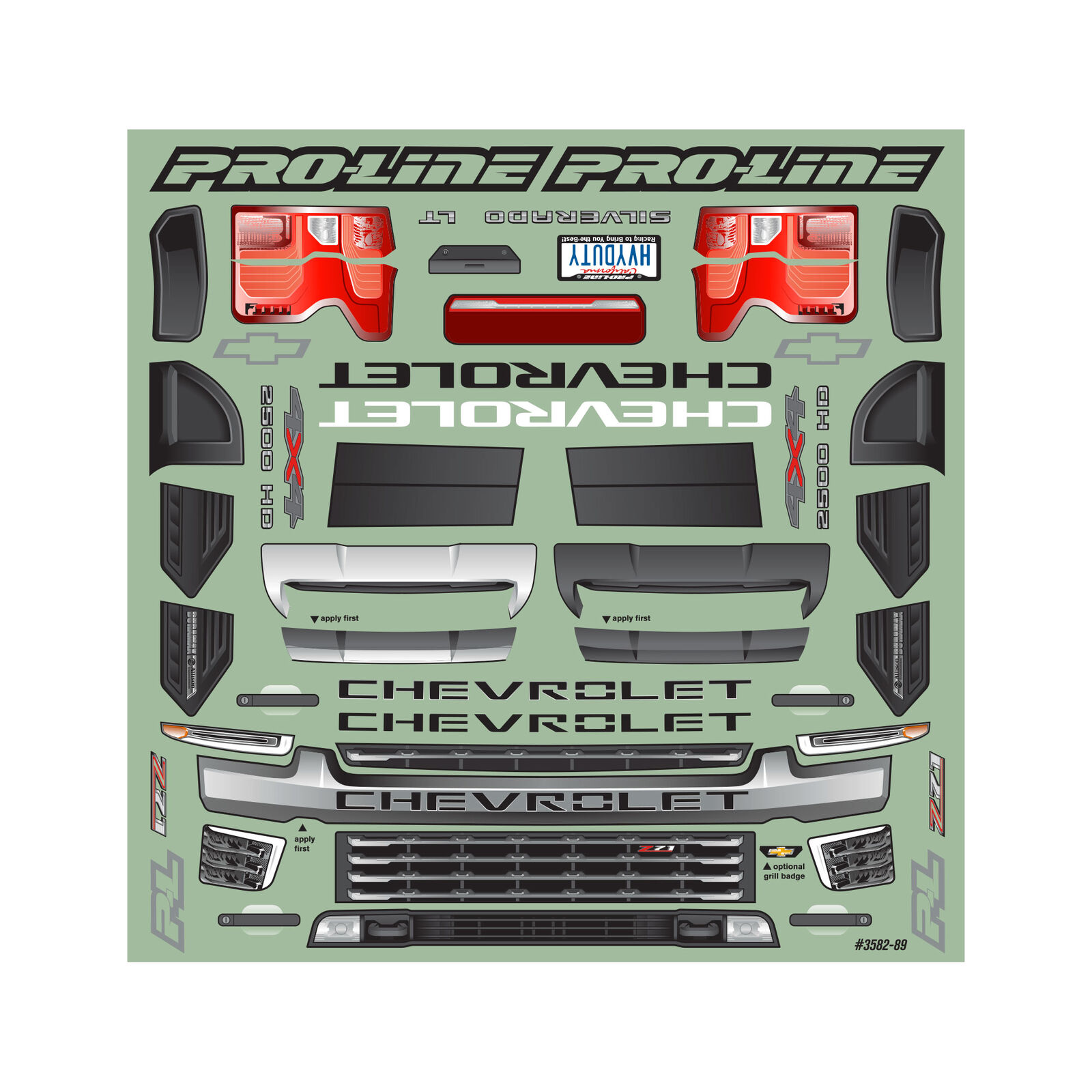 Pro-Line Racing 1/8 2021 Chevy Silverado 2500 HD Clear Body:  E-REVO 2.0 & MAXX-PRO358200