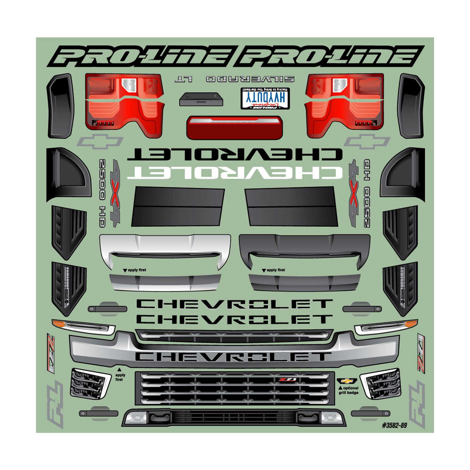 Pro-Line Racing 1:8 2021 Chevrolet Silverado 2500 HD Clear Body-PRO359200