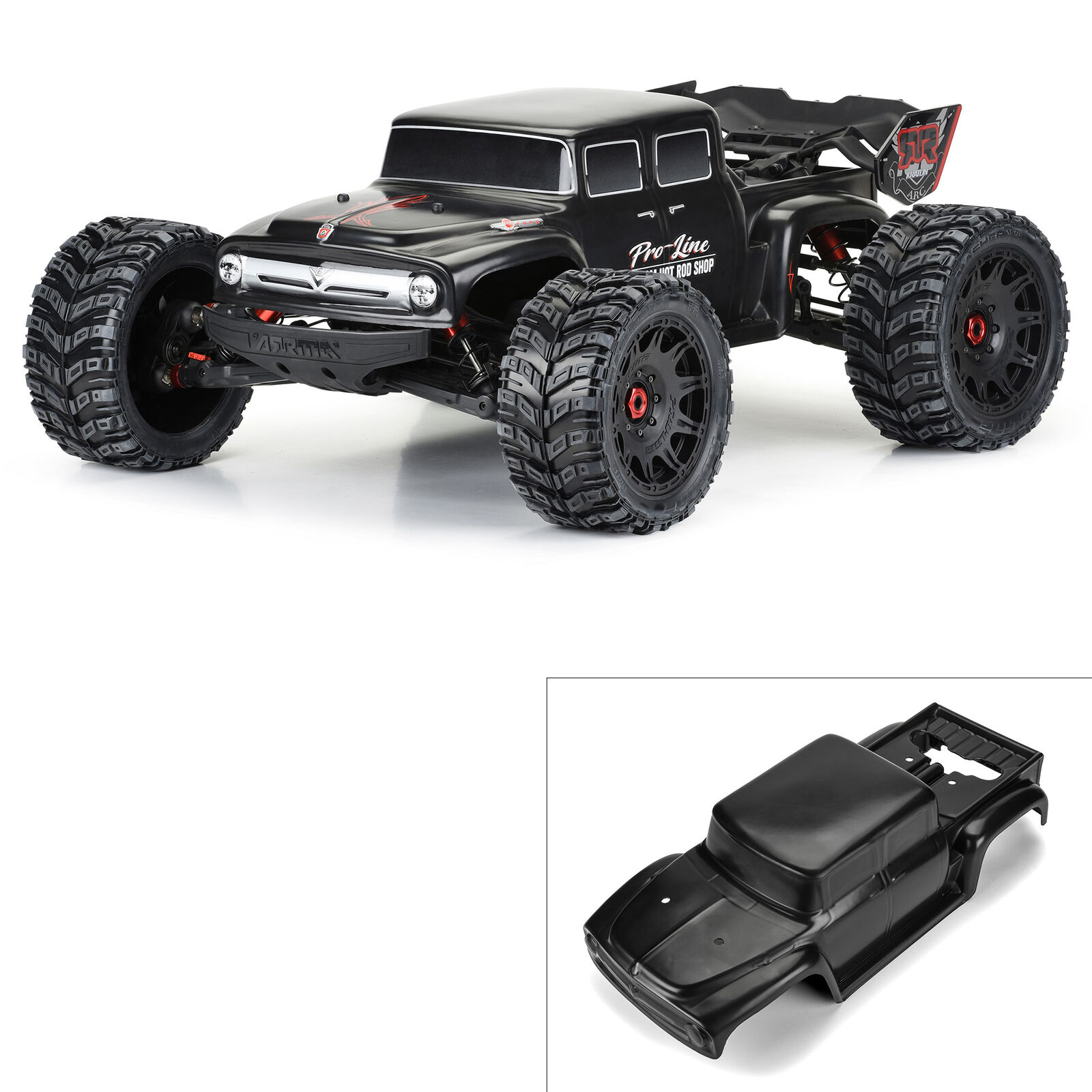 Pro-Line Racing 1/5 Pre-Cut Ford F-100 Bash Armor Black Body: Kraton 8S-PRO361118