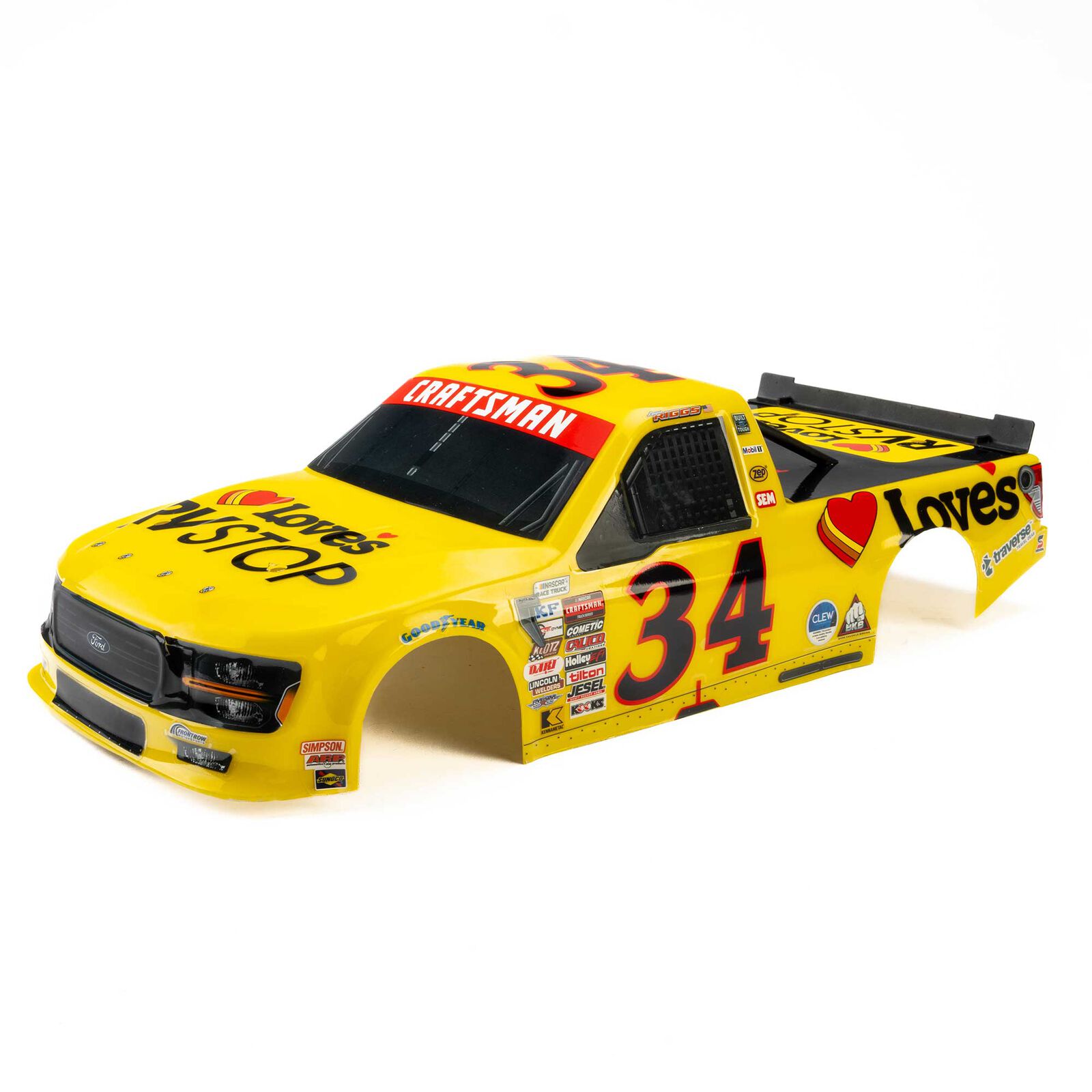 Pro-Line Racing Limited Edition 1/12 Pre-Cut/Pre-Painted Layne Riggs #34 Love Yellow Body: Losi NASCAR-PRO365420