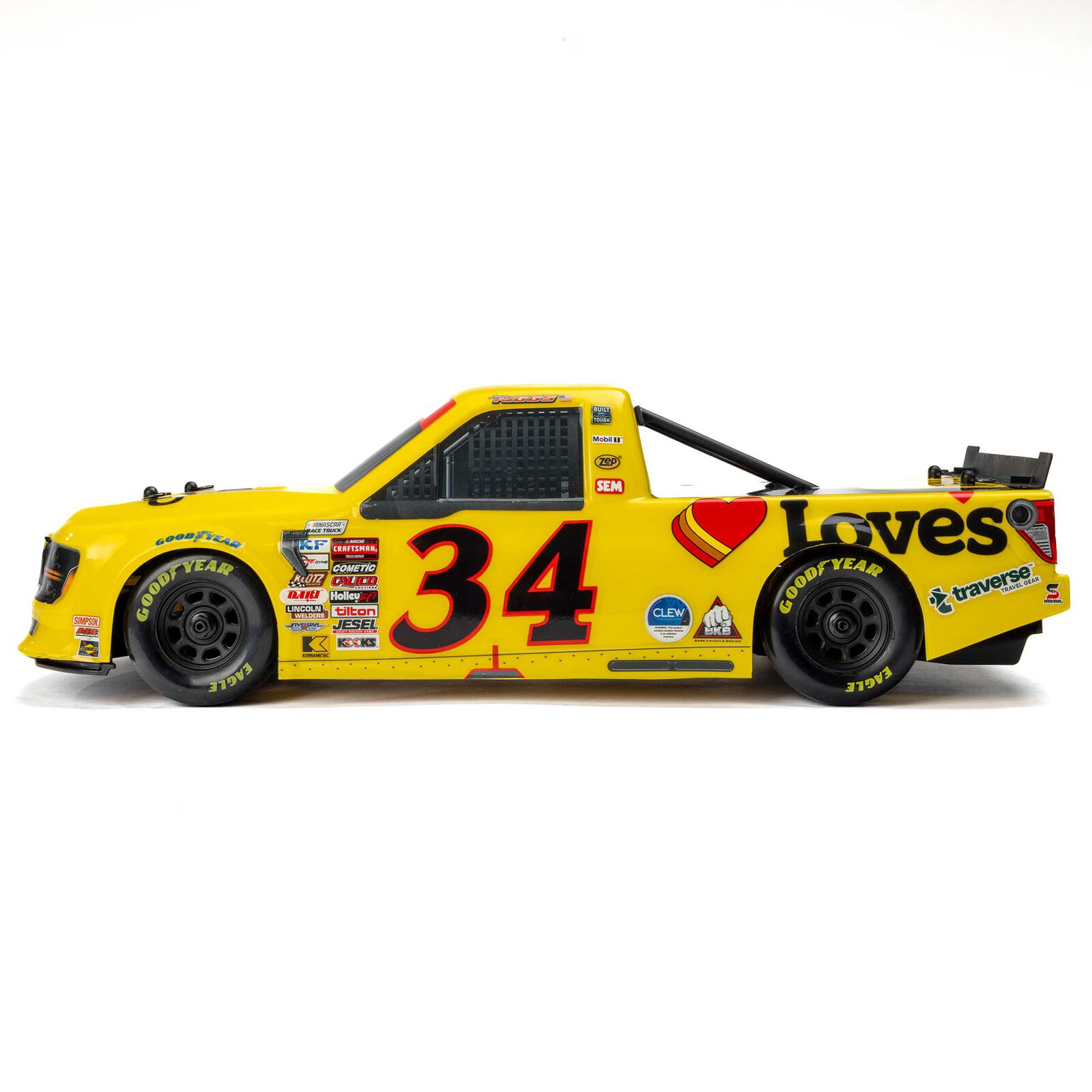 Pro-Line Racing Limited Edition 1/12 Pre-Cut/Pre-Painted Layne Riggs #34 Love Yellow Body: Losi NASCAR-PRO365420