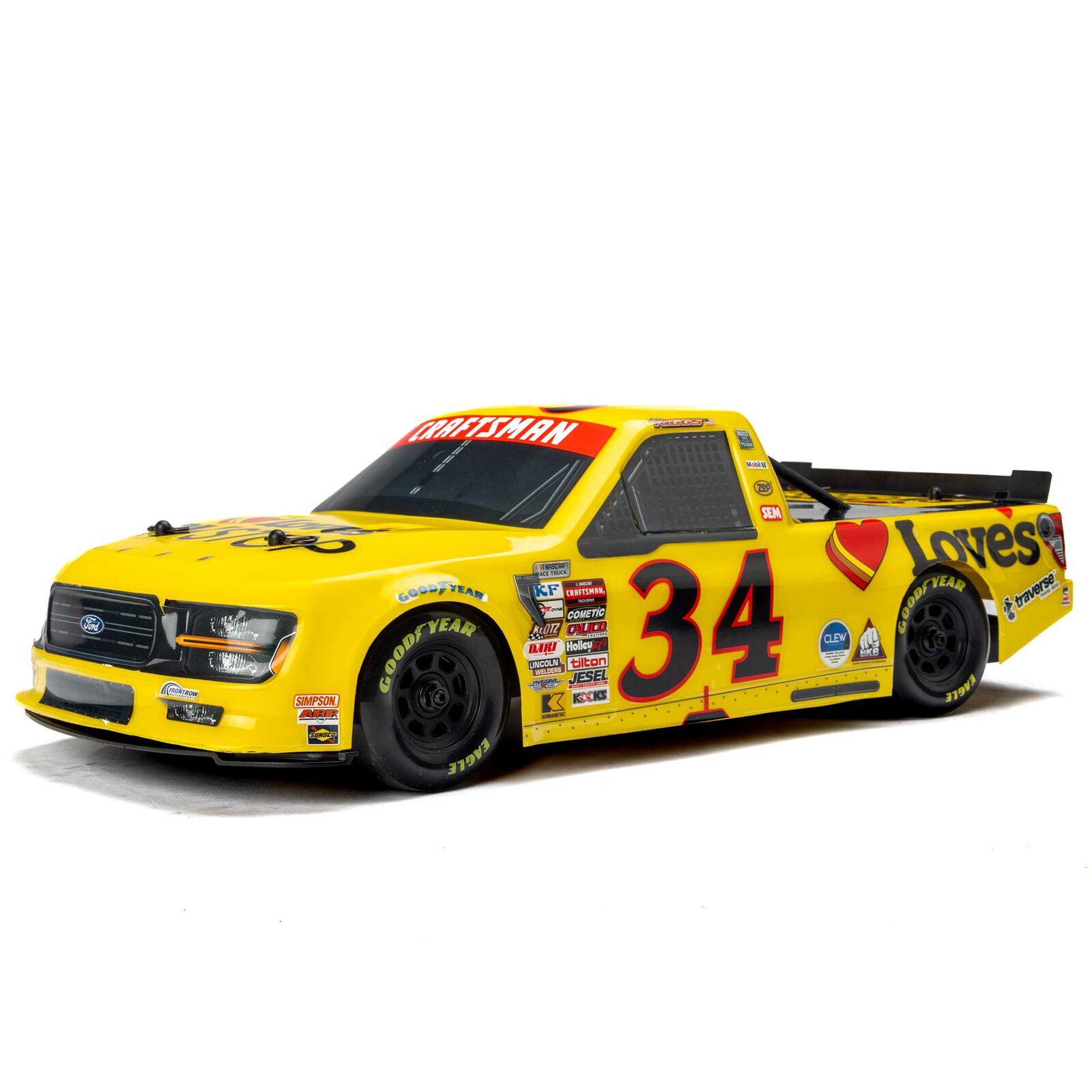 Pro-Line Racing Limited Edition 1/12 Pre-Cut/Pre-Painted Layne Riggs #34 Love Yellow Body: Losi NASCAR-PRO365420