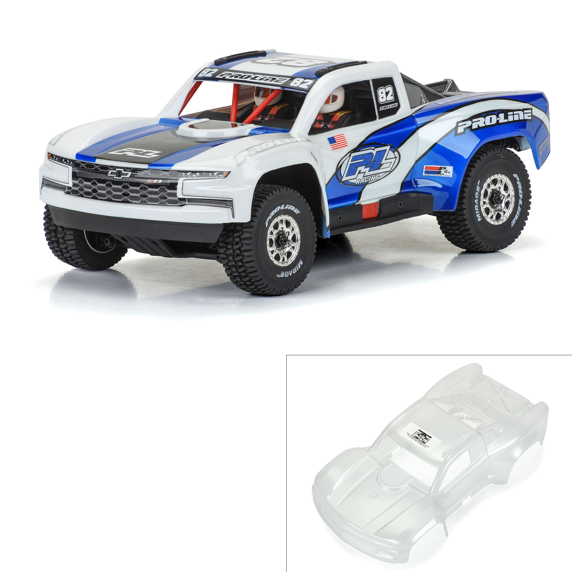 1/16 Pre-Cut 2019 Chevy Silverado Trophy Truck Clear Body: GROM